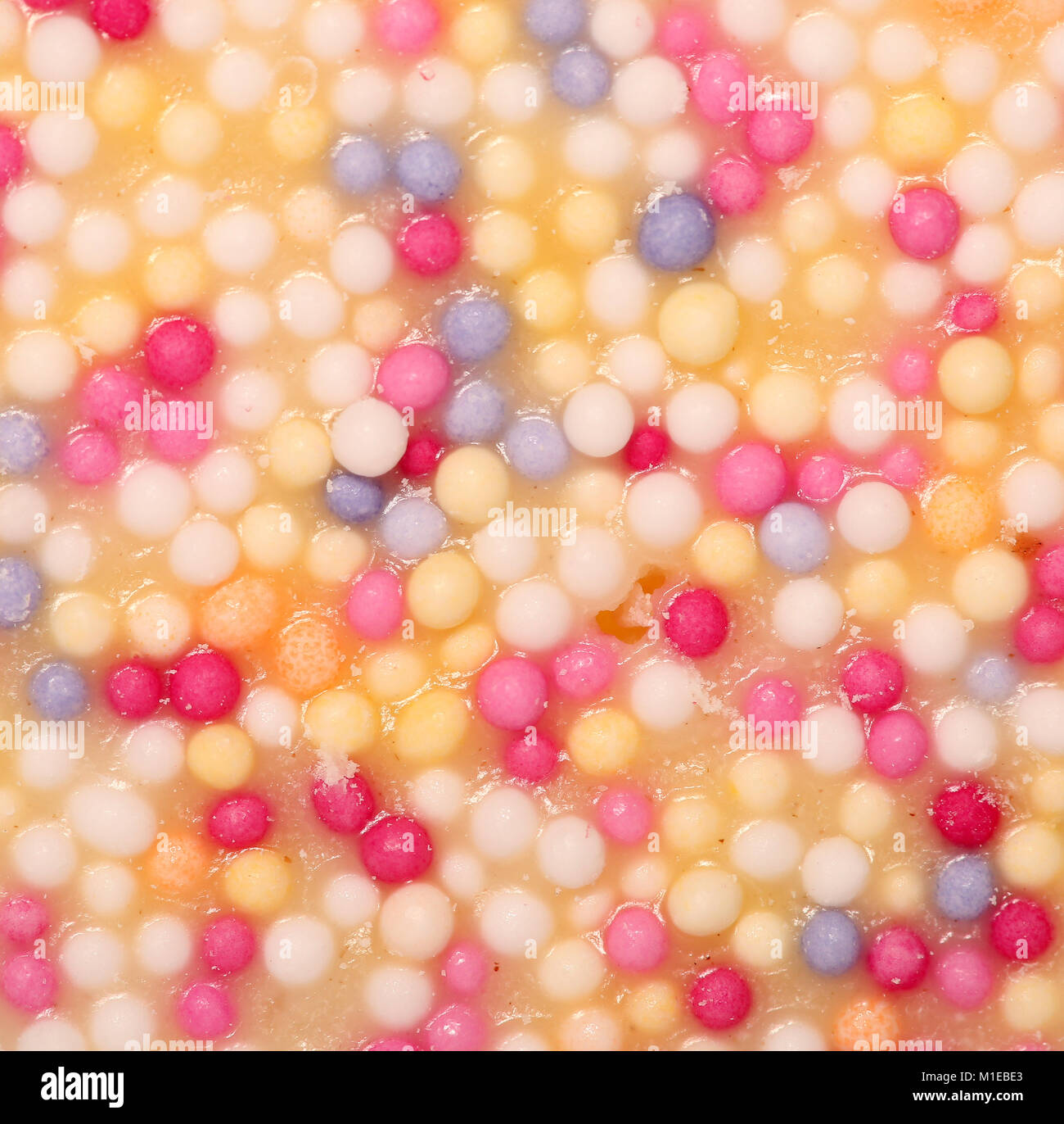white chocolate with hundreds and thousands abstract Stock Photo