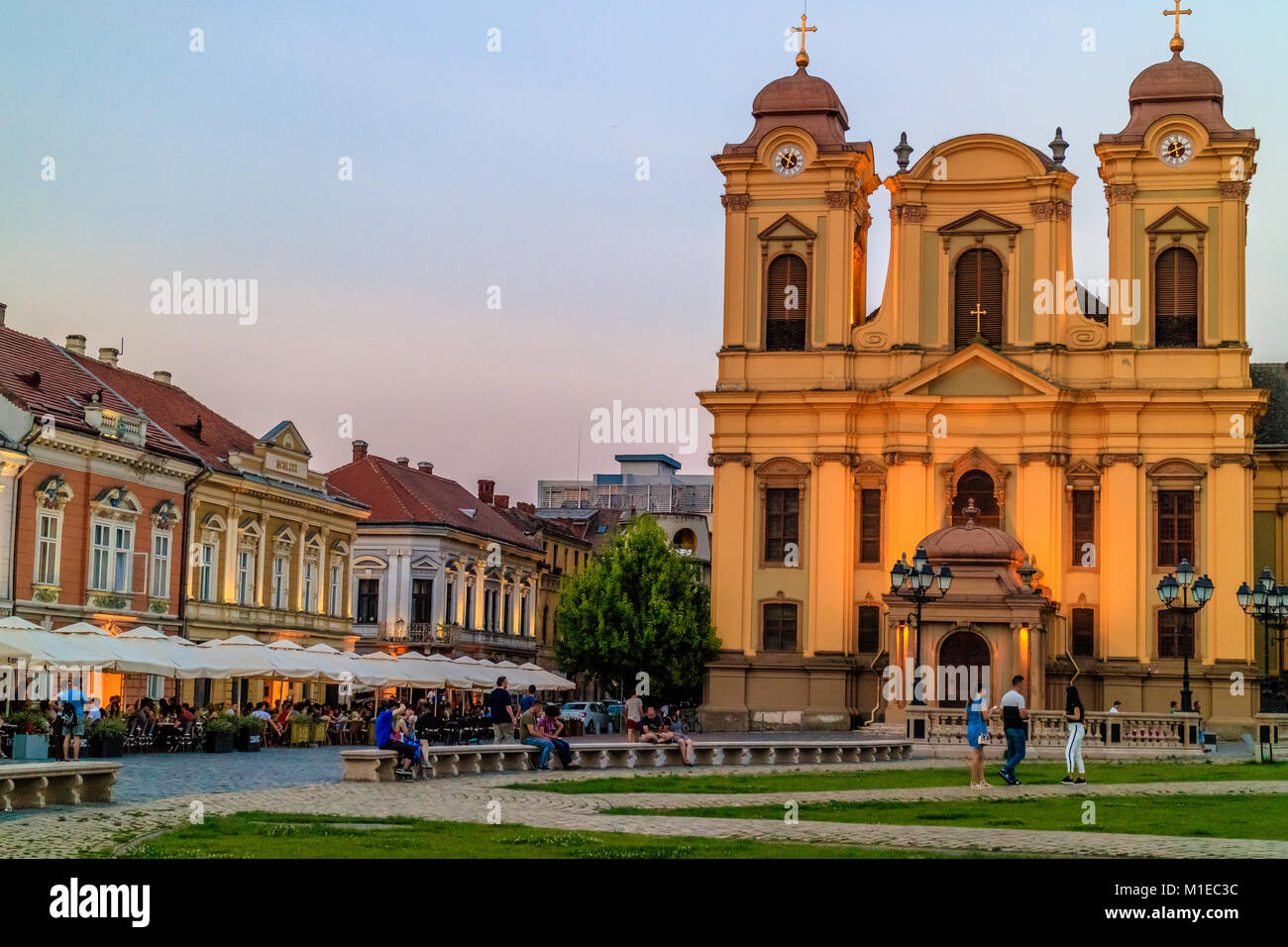 St George Roman Catholic Cathedral on Union Square, Timisoara, Romania. 2017. Stock Photo