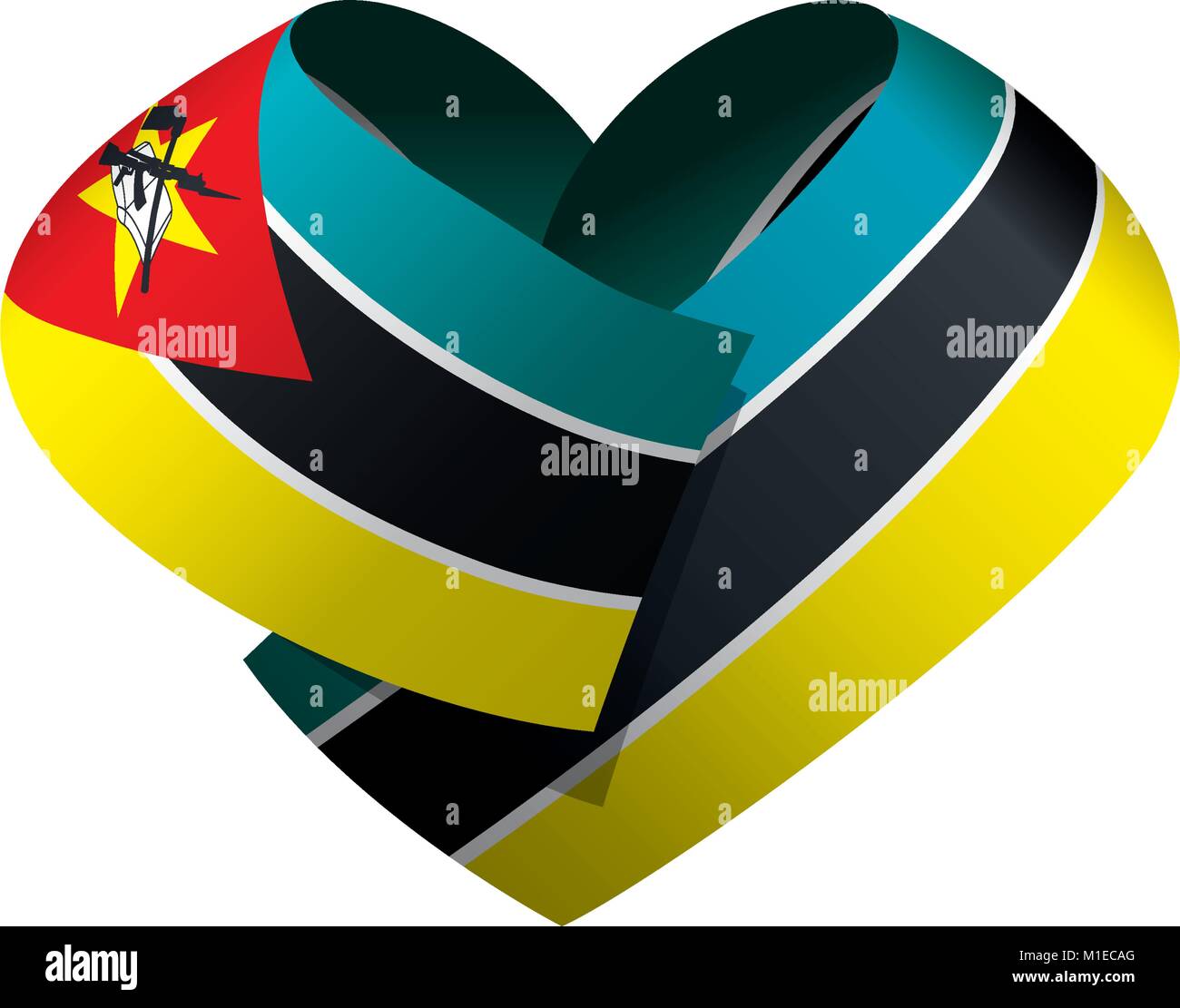 Mozambique flag, vector illustration Stock Vector