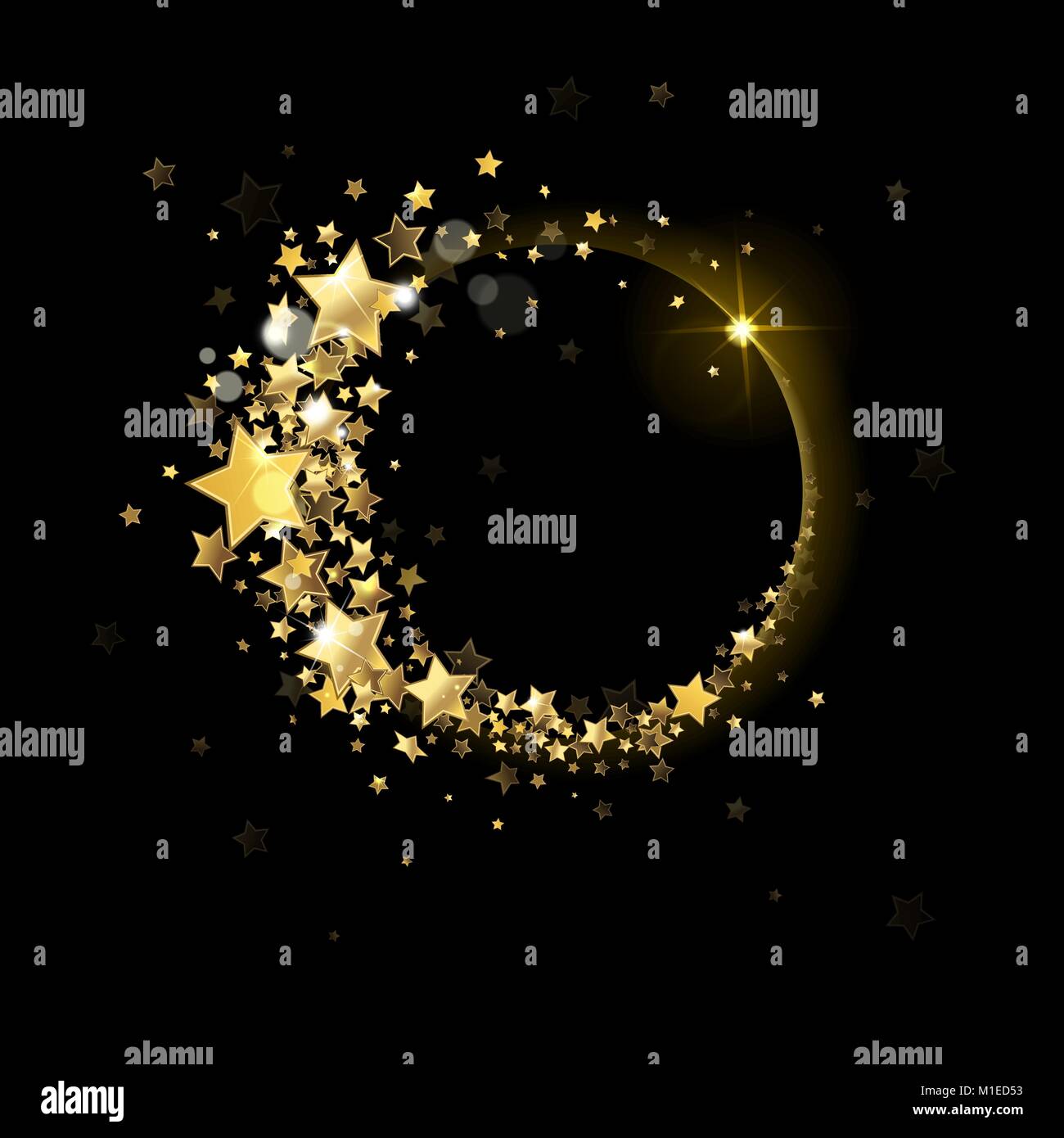 banner of  stars on a black background Stock Vector