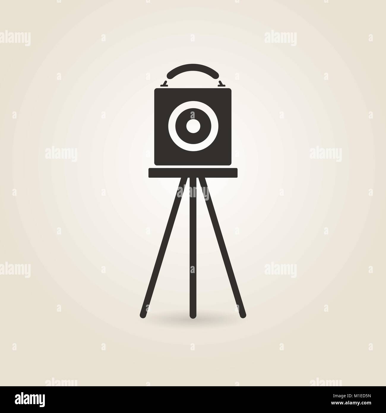 vintage camera icon on light background Stock Vector