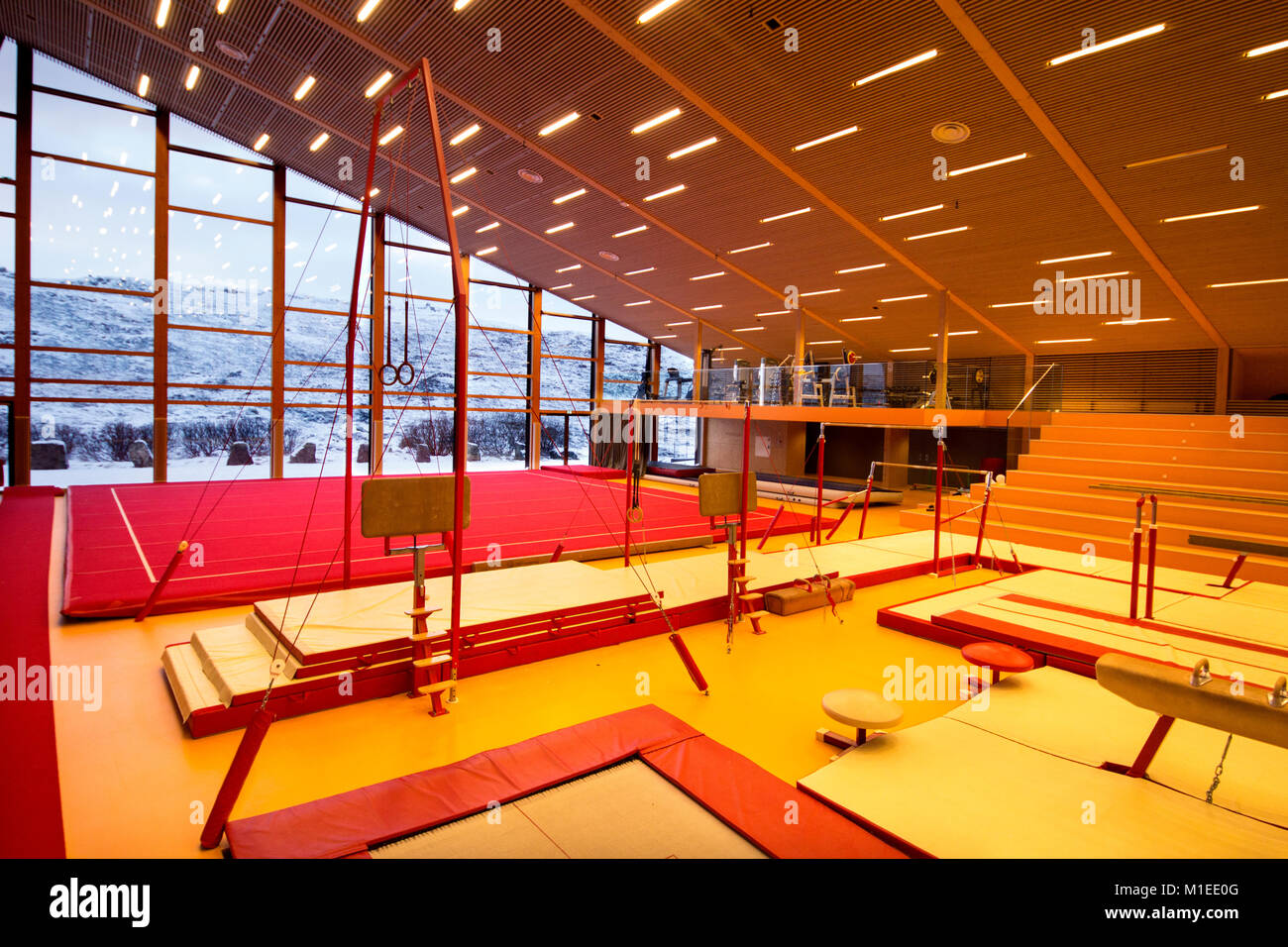 Gymnastic equipment in a gym in the Faroe Islands Stock Photo Alamy