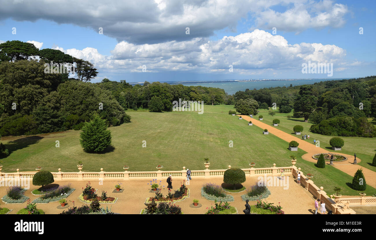 VIEW IN AUGUST FROM OSBORNE HOUSE, QUEEN VICTORIA'S RESIDENCE IN EAST