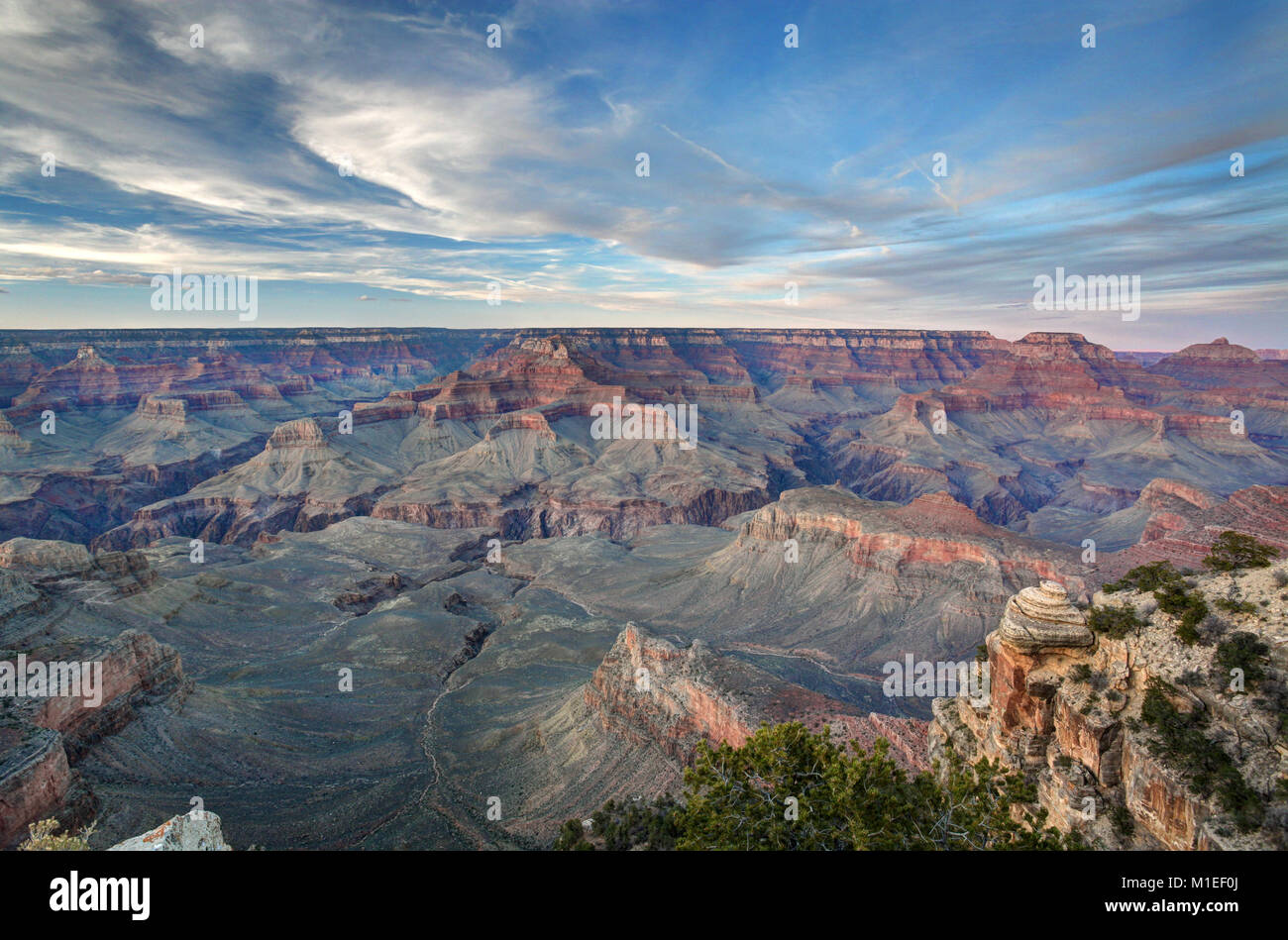 Yaki Point at the South Rim of the Grand Canyon. Stock Photo