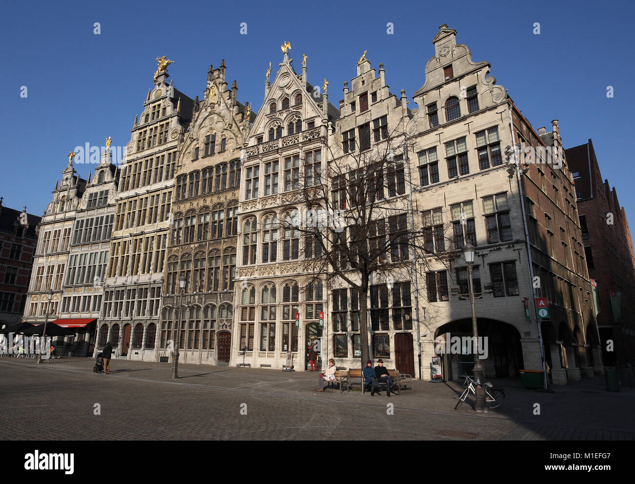 Guild halls on Antwerp, Belgium Grote Markt or main square or Great ...