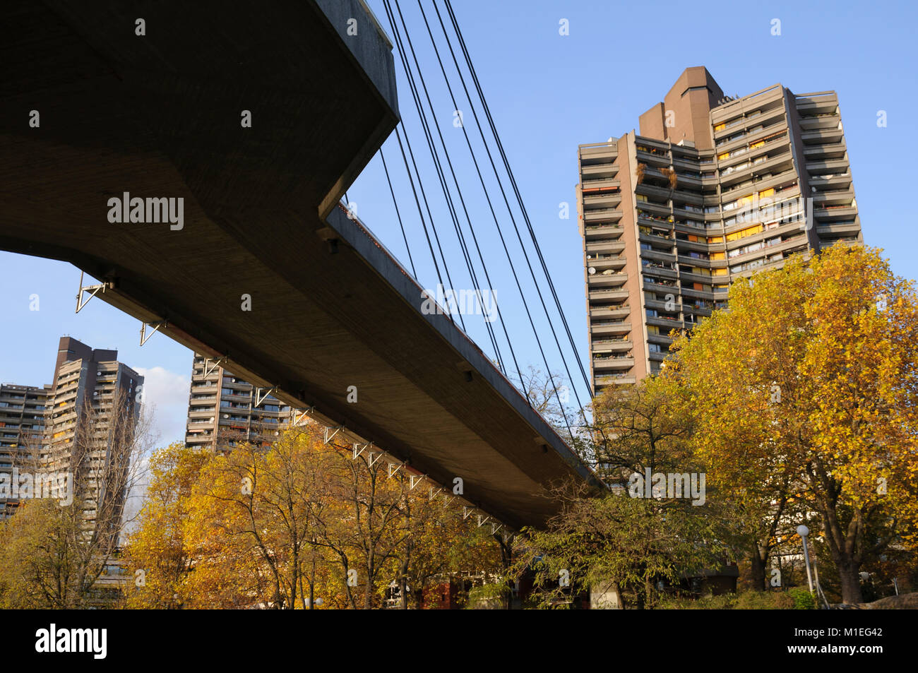 Mannheim, Colini Steg über den Neckar Stock Photo