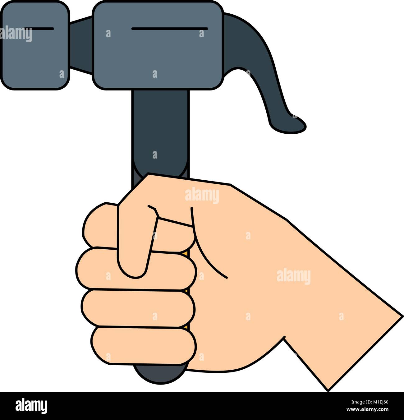 Hand holding hammer tools Stock Vector Images - Alamy