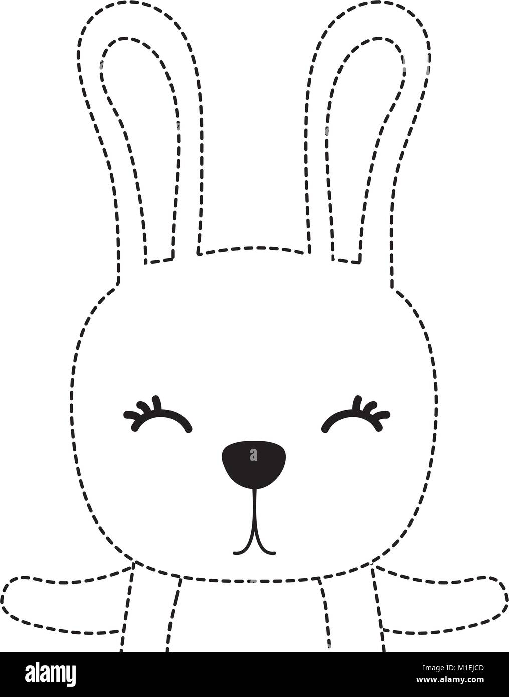 dotted shape adorable rabbit wild animal of the forest vector ...