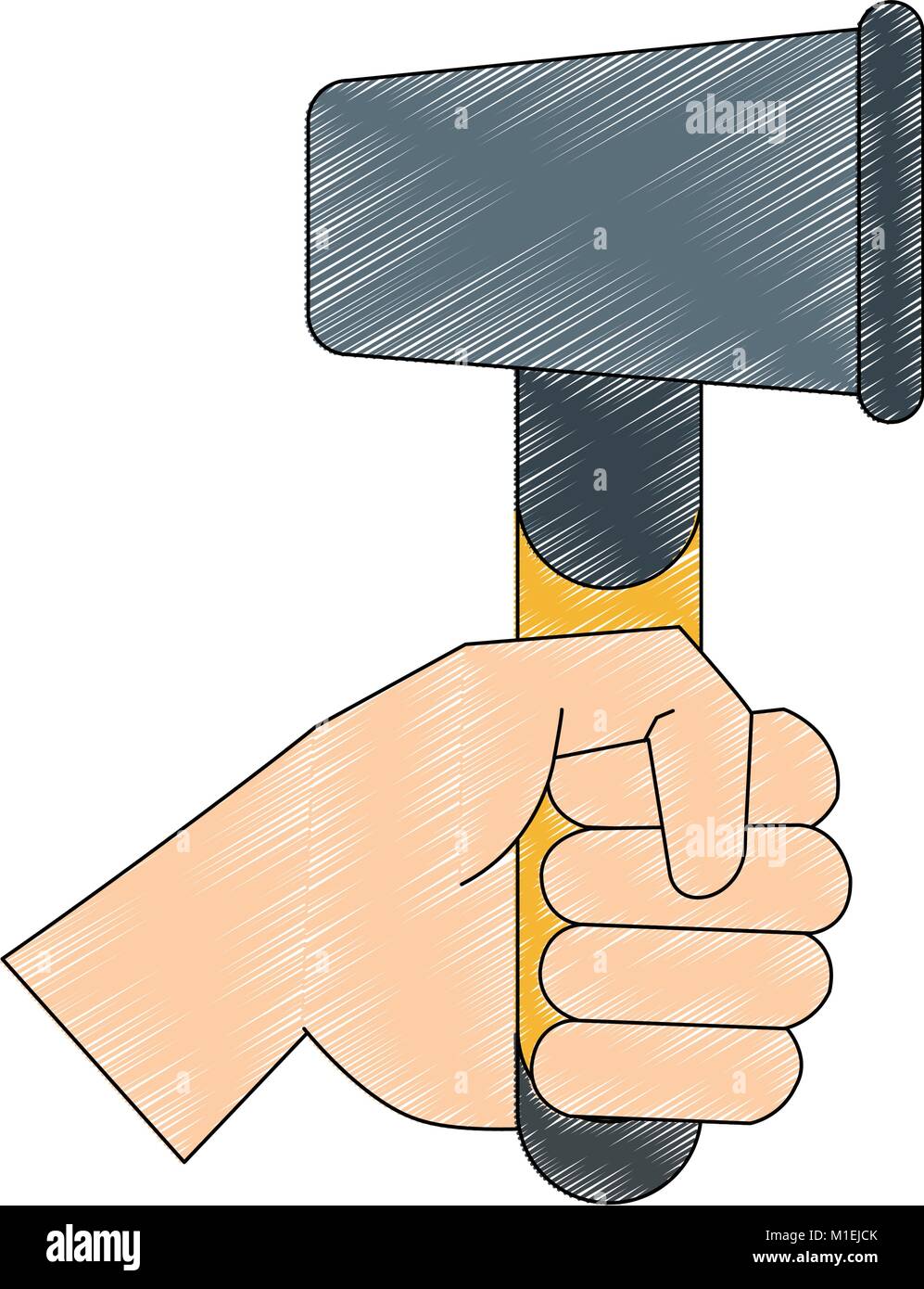 Hand holding hammer Stock Vector Image & Art - Alamy