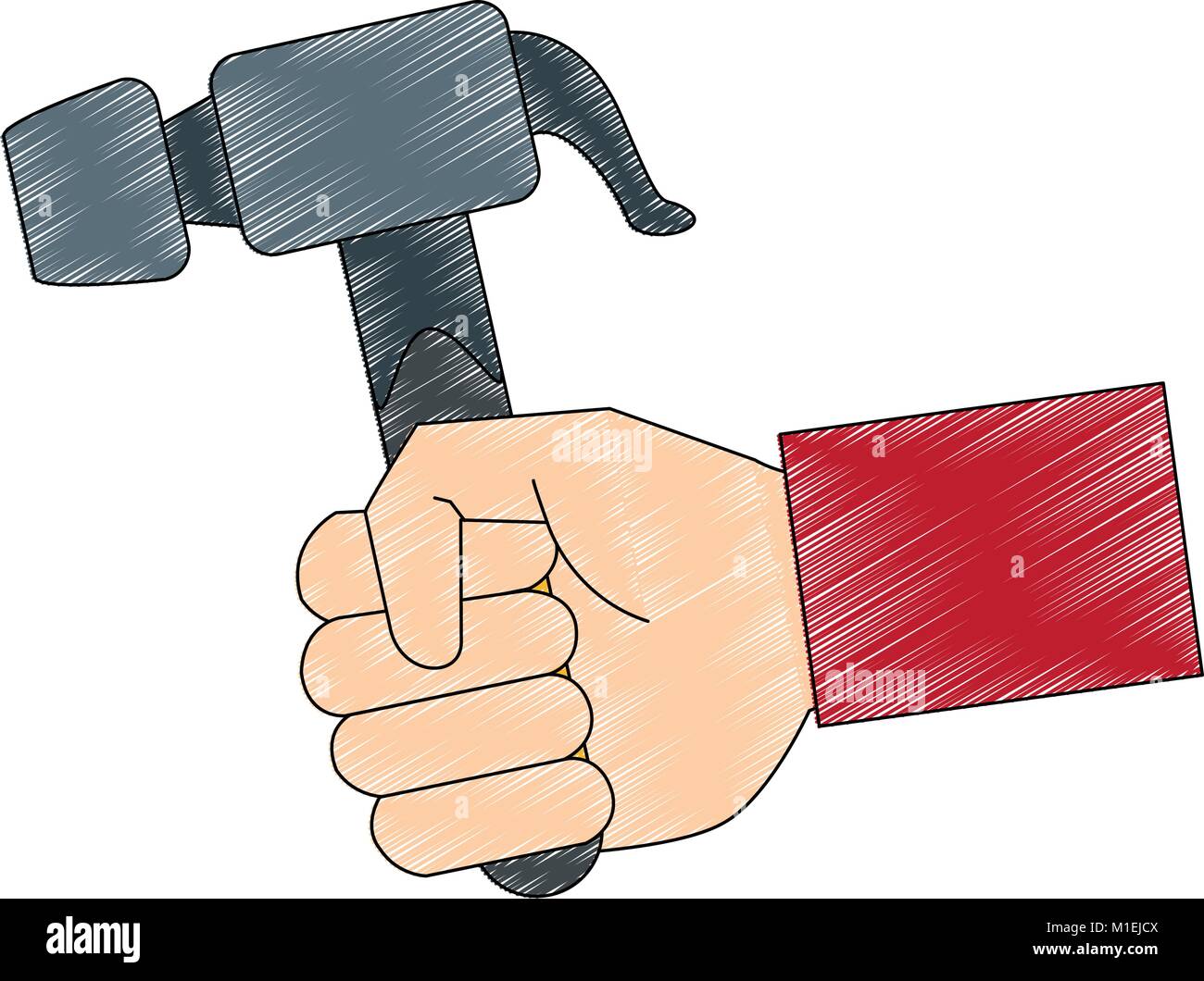 Hand holding hammer Stock Vector Image & Art - Alamy