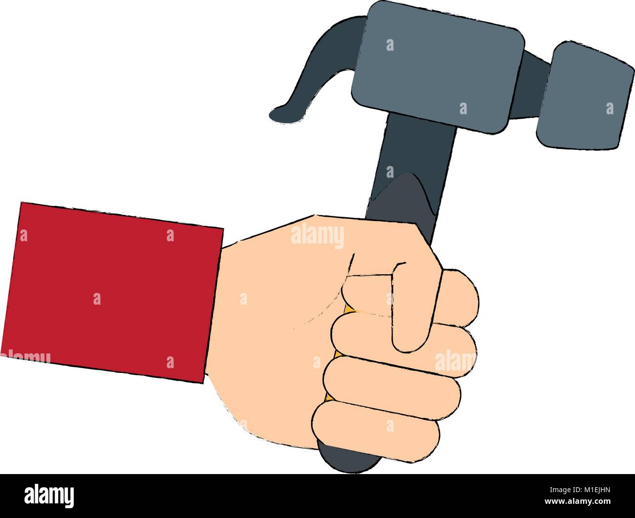 Hand holding hammer Stock Vector Image & Art - Alamy