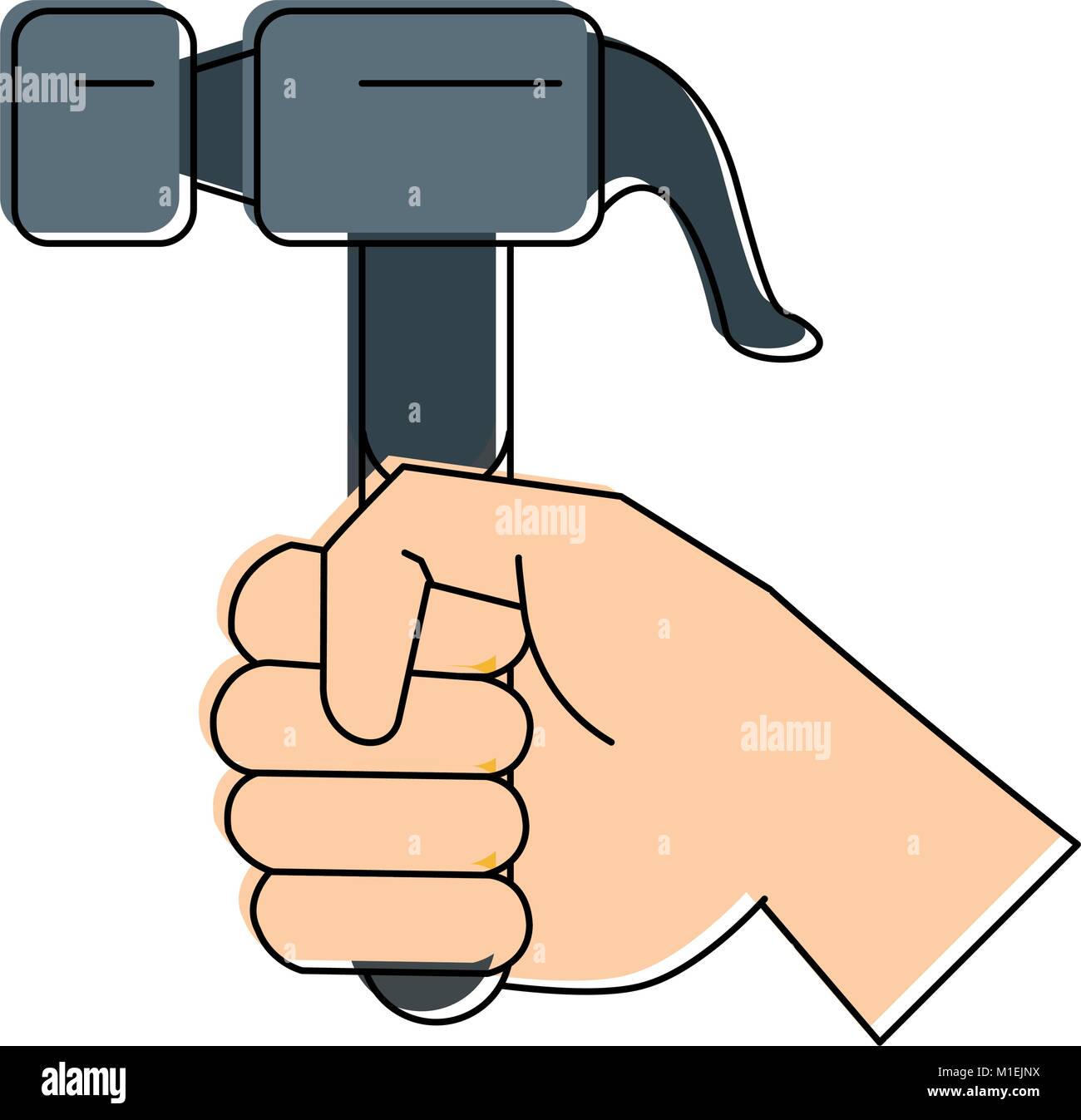 Hand holding hammer Stock Vector Images - Alamy