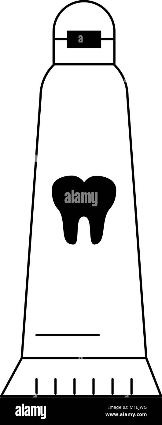 Vector toothbrush toothpaste tube Black and White Stock Photos & Images ...