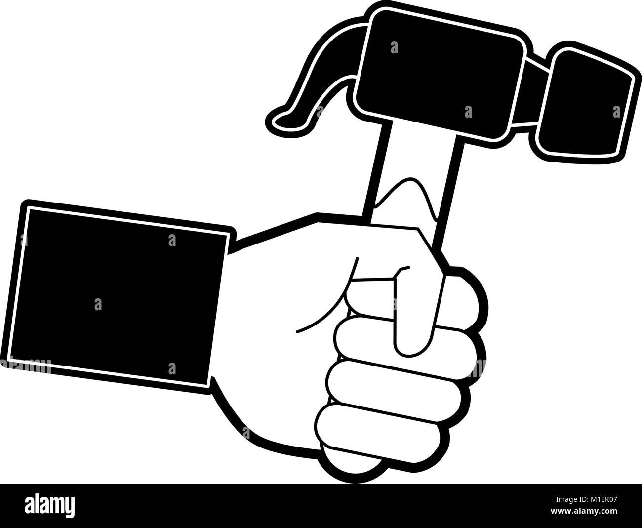 Hand holding hammer Stock Vector Image & Art - Alamy