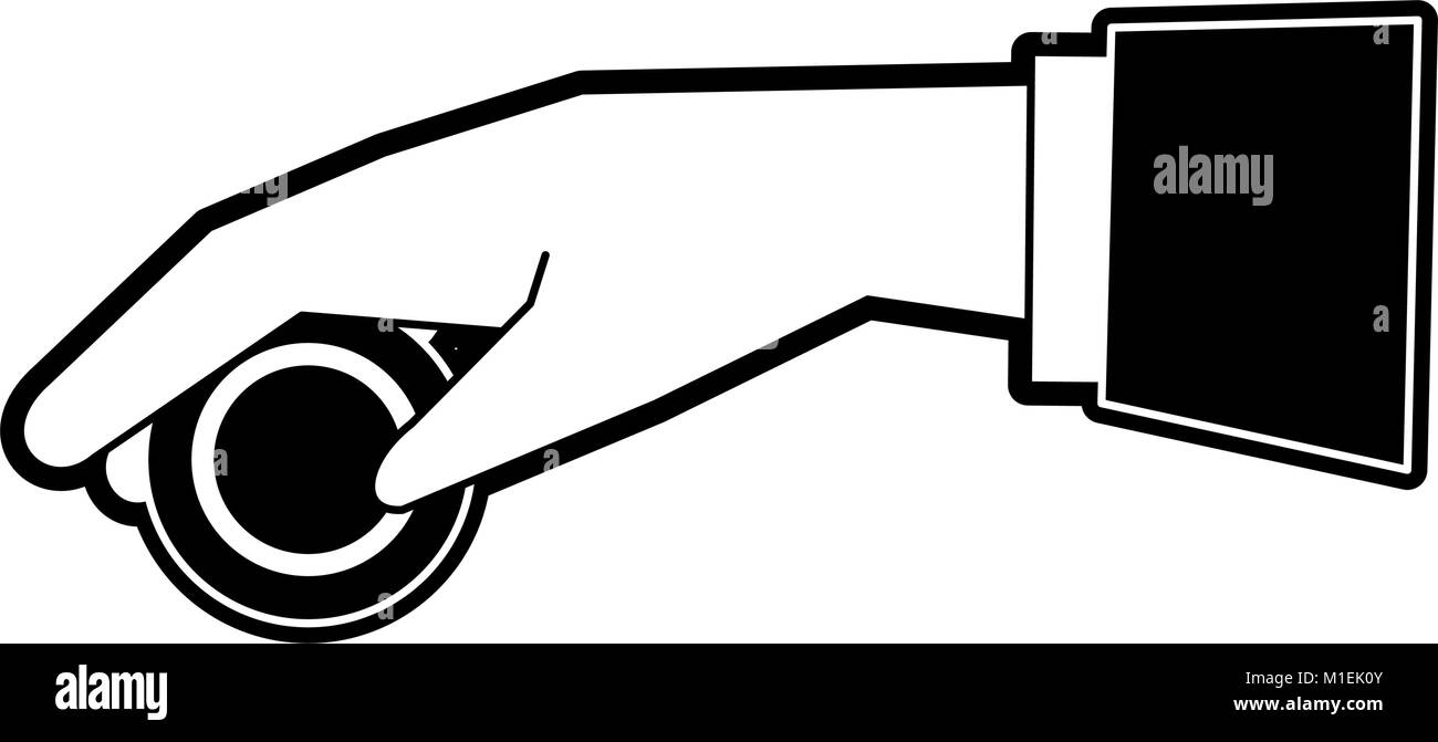 Hand with coin Stock Vector Image & Art - Alamy