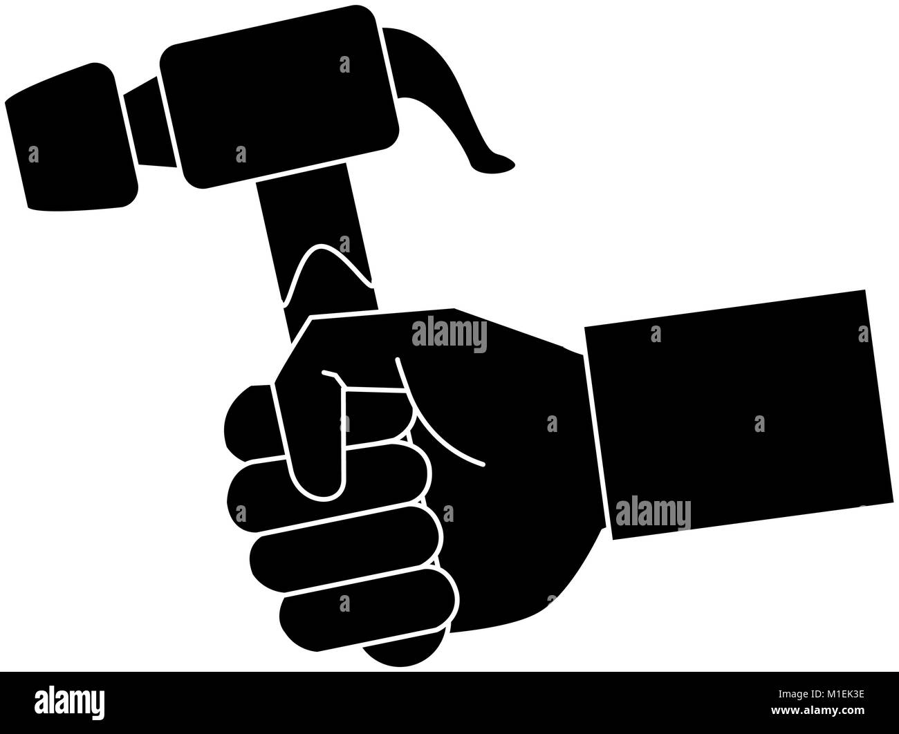 Hand holding hammer Stock Vector Image & Art - Alamy