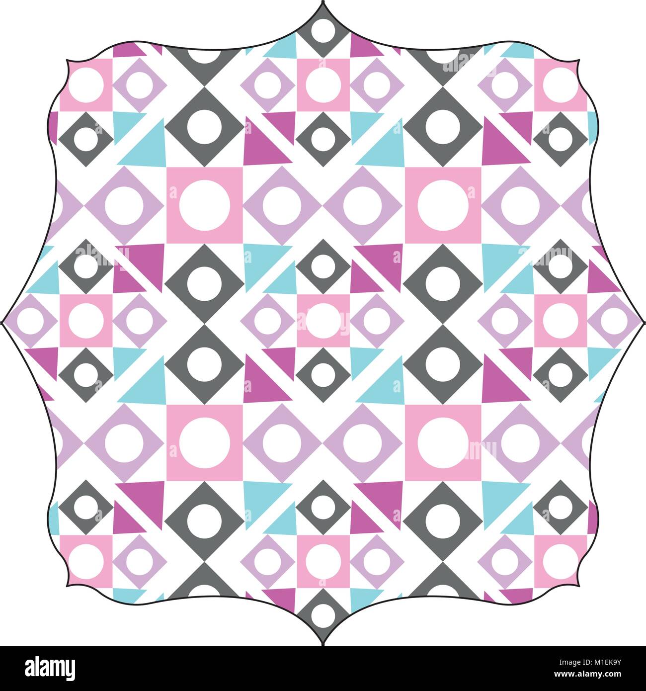 square with pattern shapes abstract background style vector ...