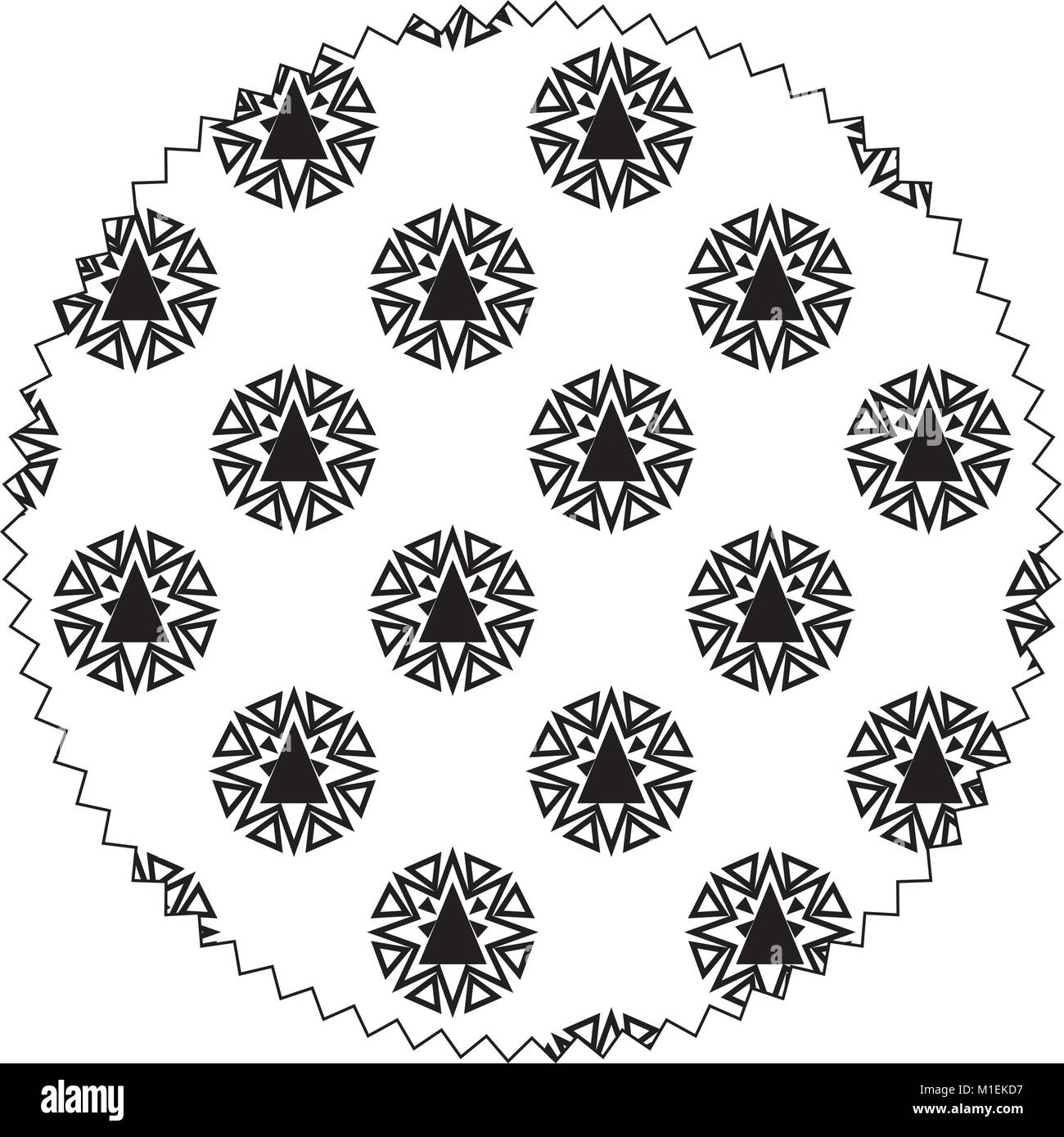 circle with pattern abstract shapes backgroun style vector illustration ...