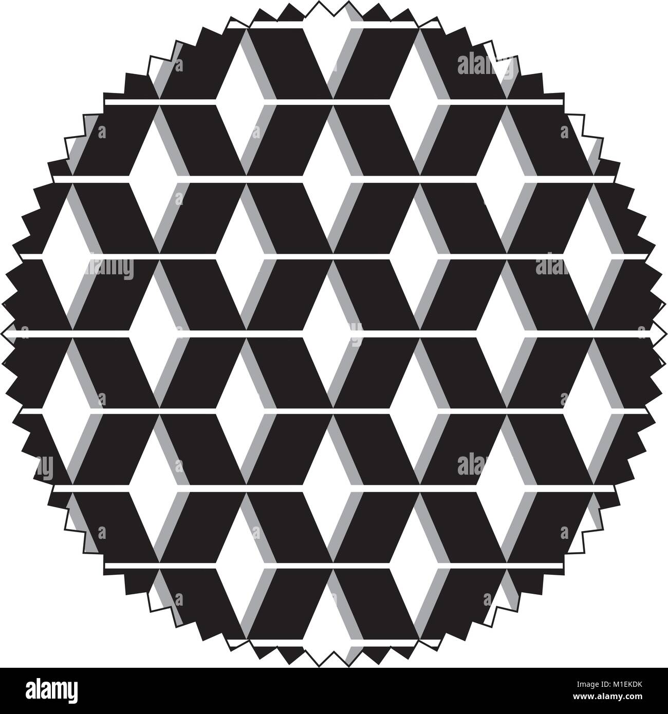 circle with pattern shapes abstract background style vector ...