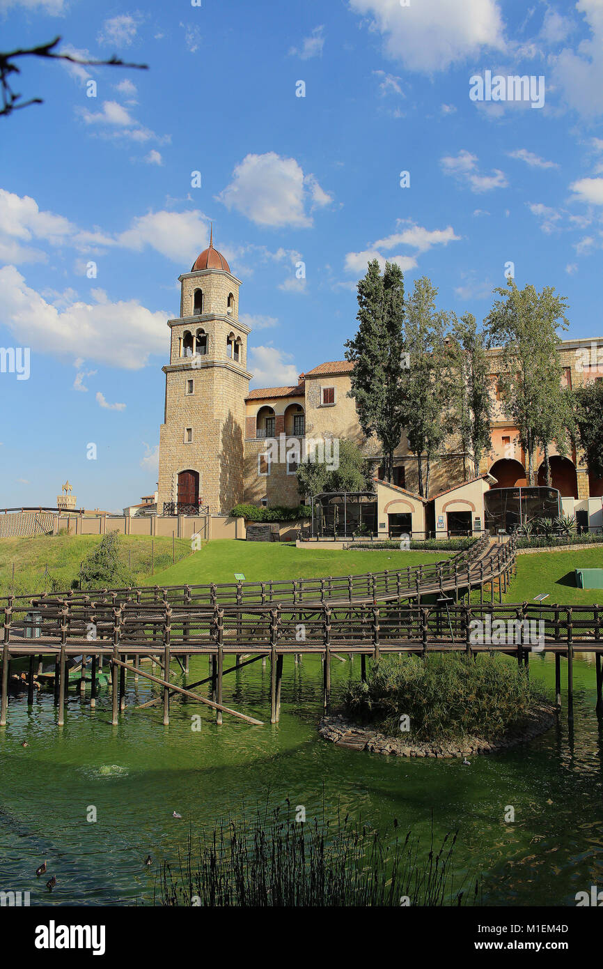 Bird Park and Building of Monte Casino, South Africa Stock Photo