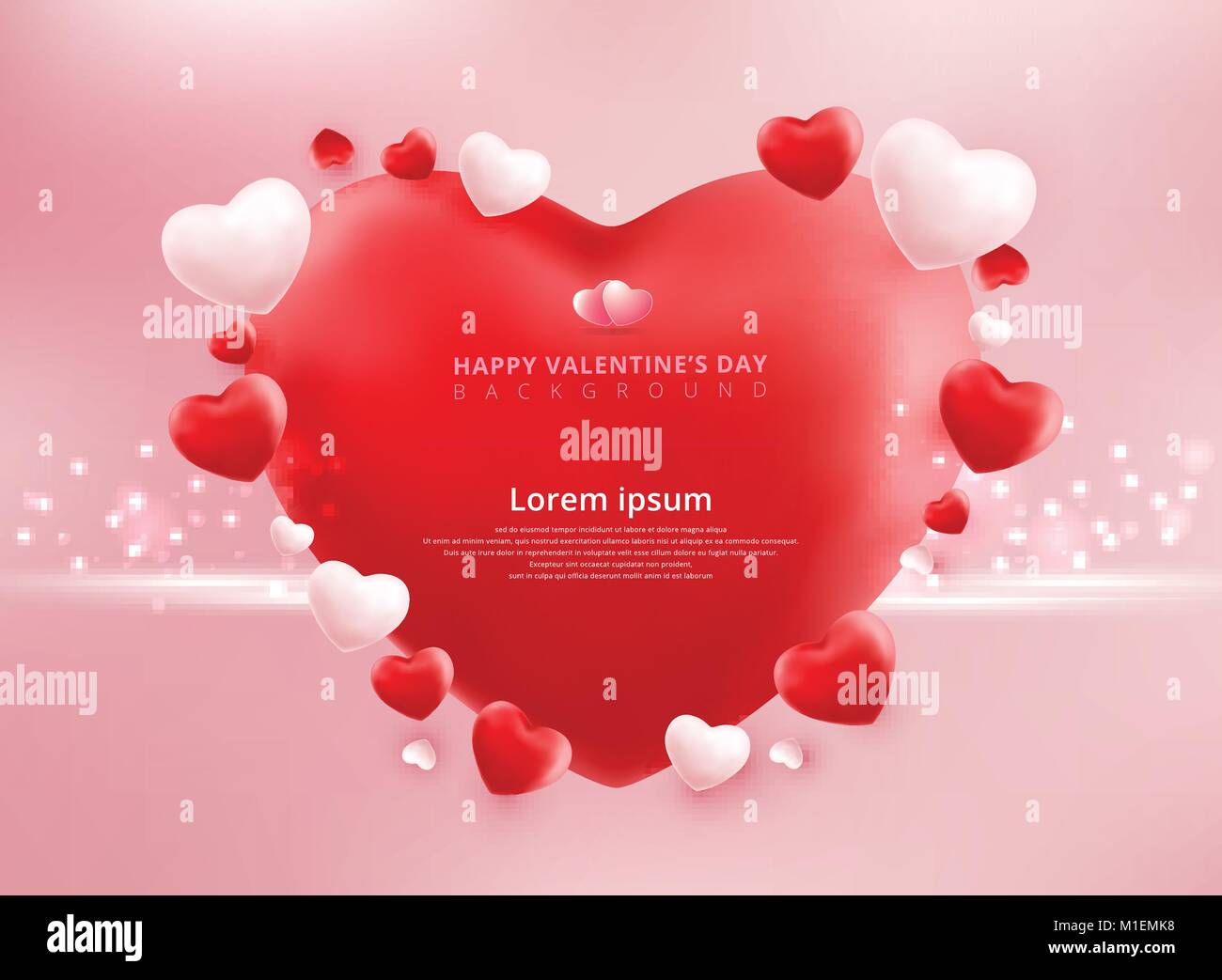 Valentines day sale background with balloons heart pattern. Vector ...