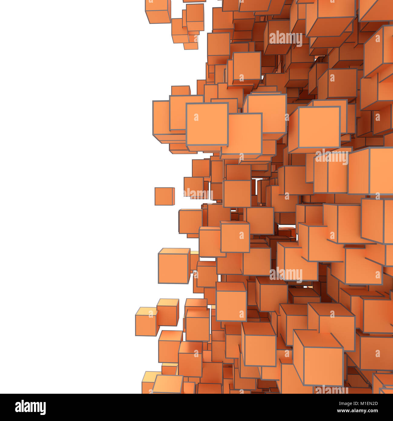 Abstract Image Of Cubes Background In Orange Toned Stock Photo - Alamy