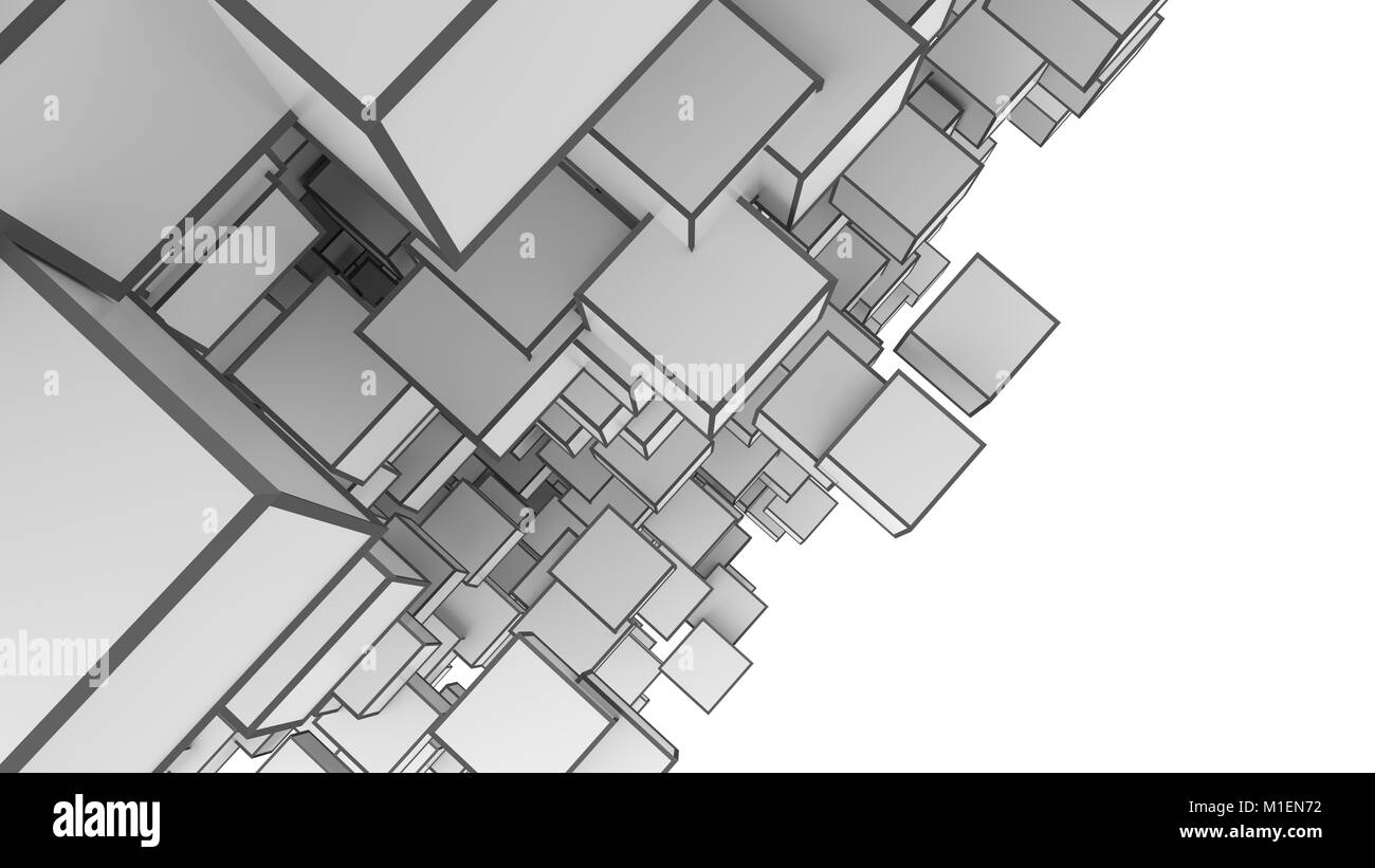 Abstract Image Of Cubes Background In Gray Toned Stock Photo - Alamy