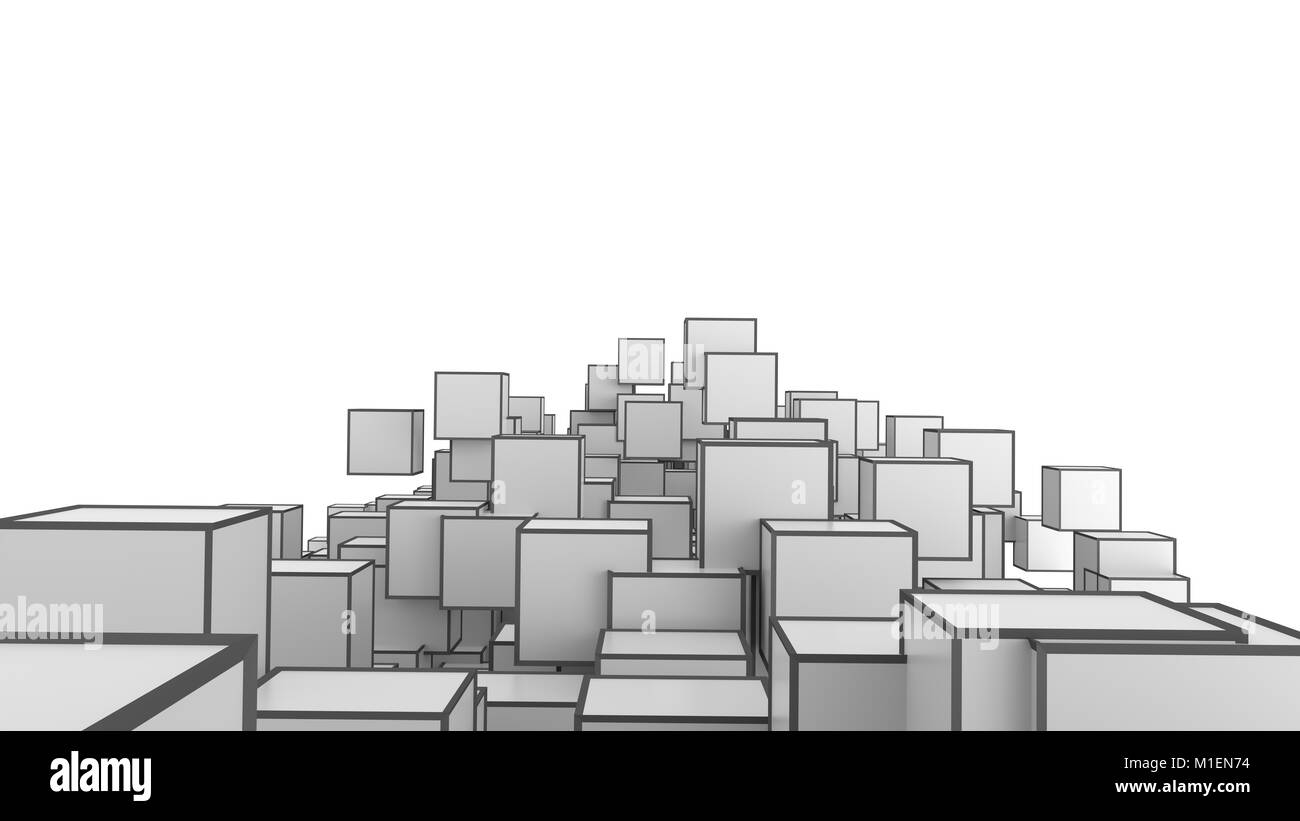 Abstract Image Of Cubes Background In Gray Toned Stock Photo - Alamy