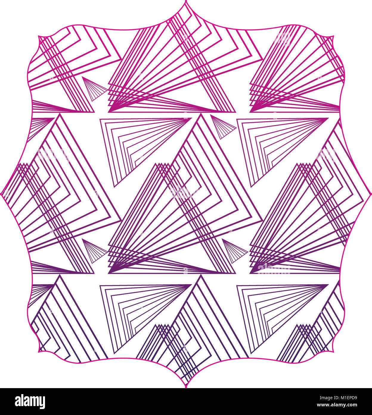 silhouette square with pattern abstract shapes background style Stock