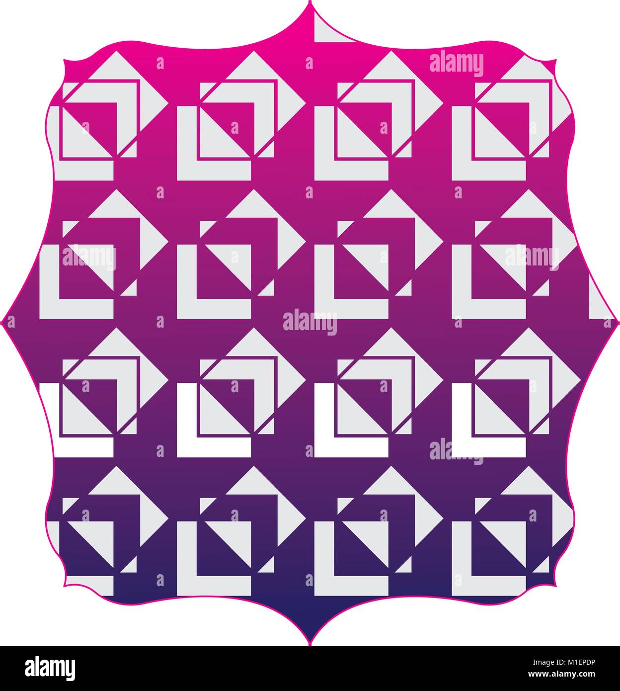 silhouette square with pattern geometric shapes background design Stock ...