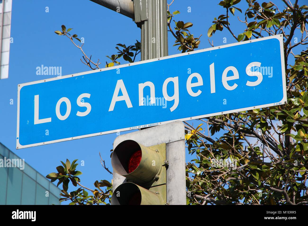 Los Angeles sign in California, USA. Directions sign Stock Photo Alamy