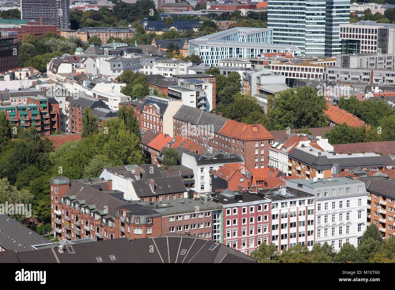 Hamburg, Germany - old town aerial view. German city. Stock Photo