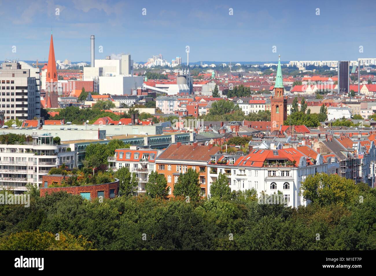 Berlin, Germany. Capital city architecture aerial view with Moabit ...