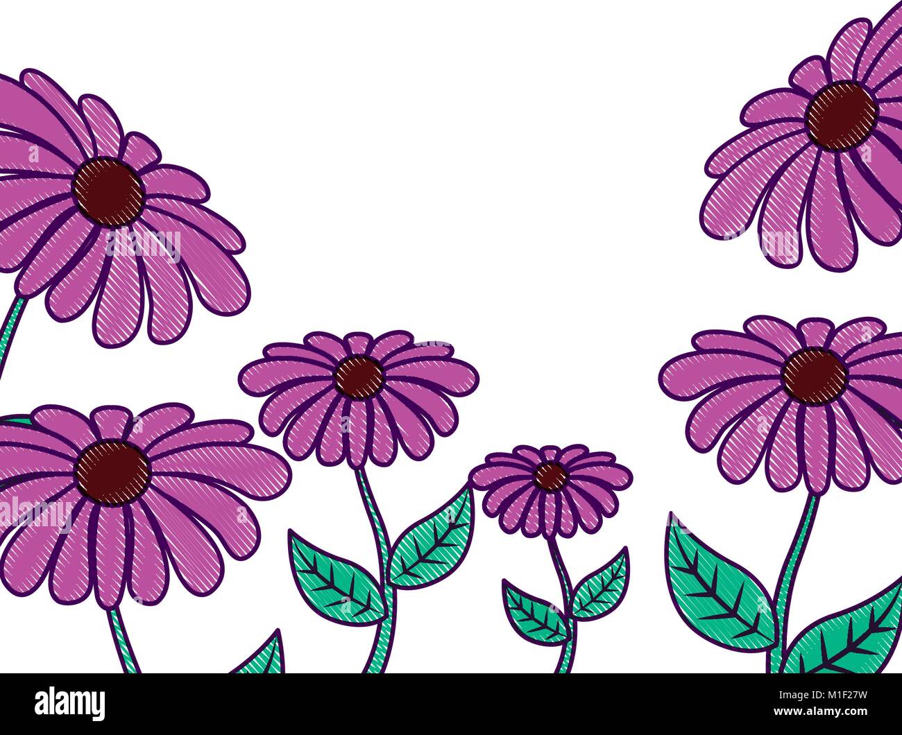 beautiful flower frame decoration ornament vector illustration Stock ...