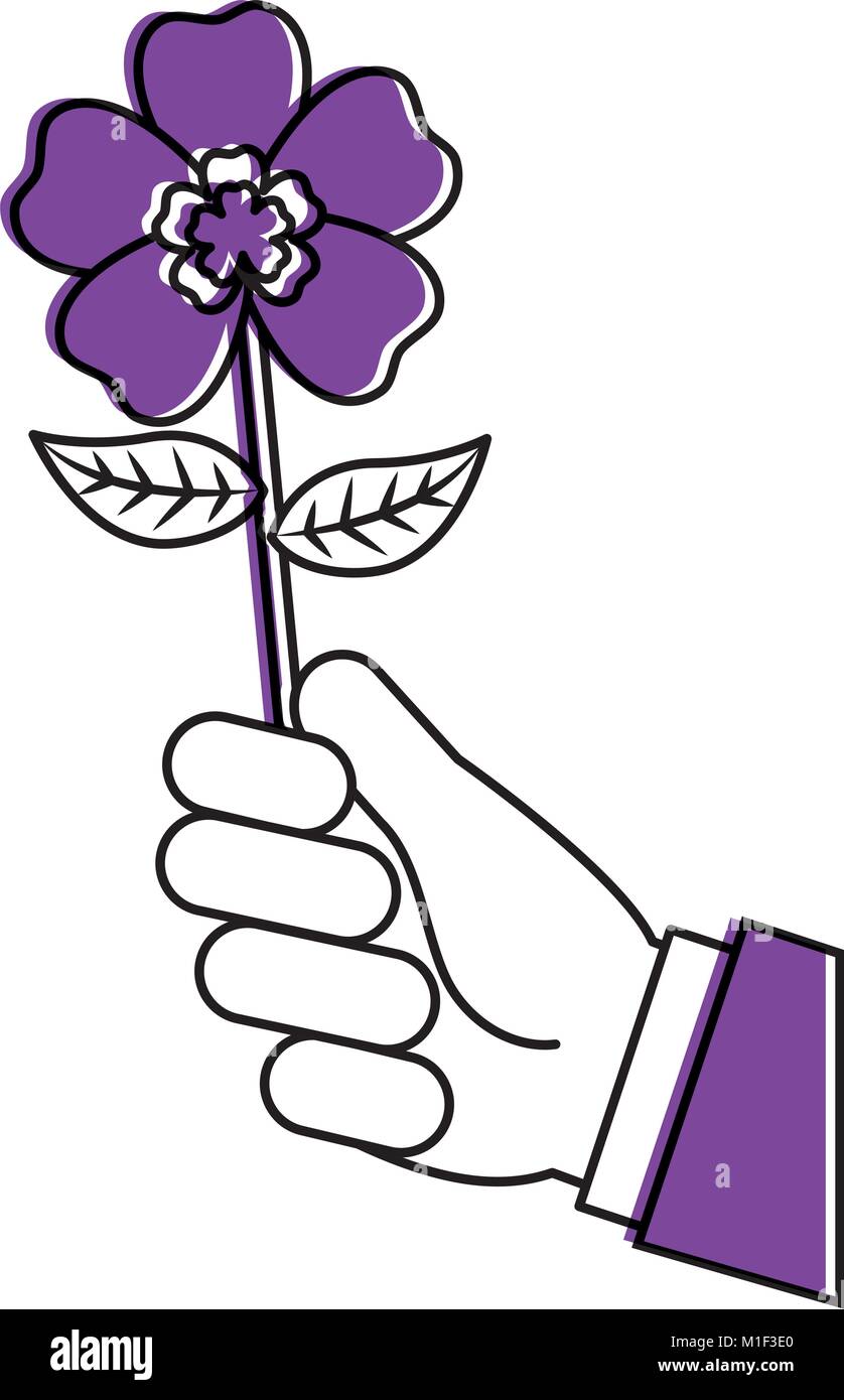 hand holding beautiful flower nature Stock Vector Image & Art - Alamy