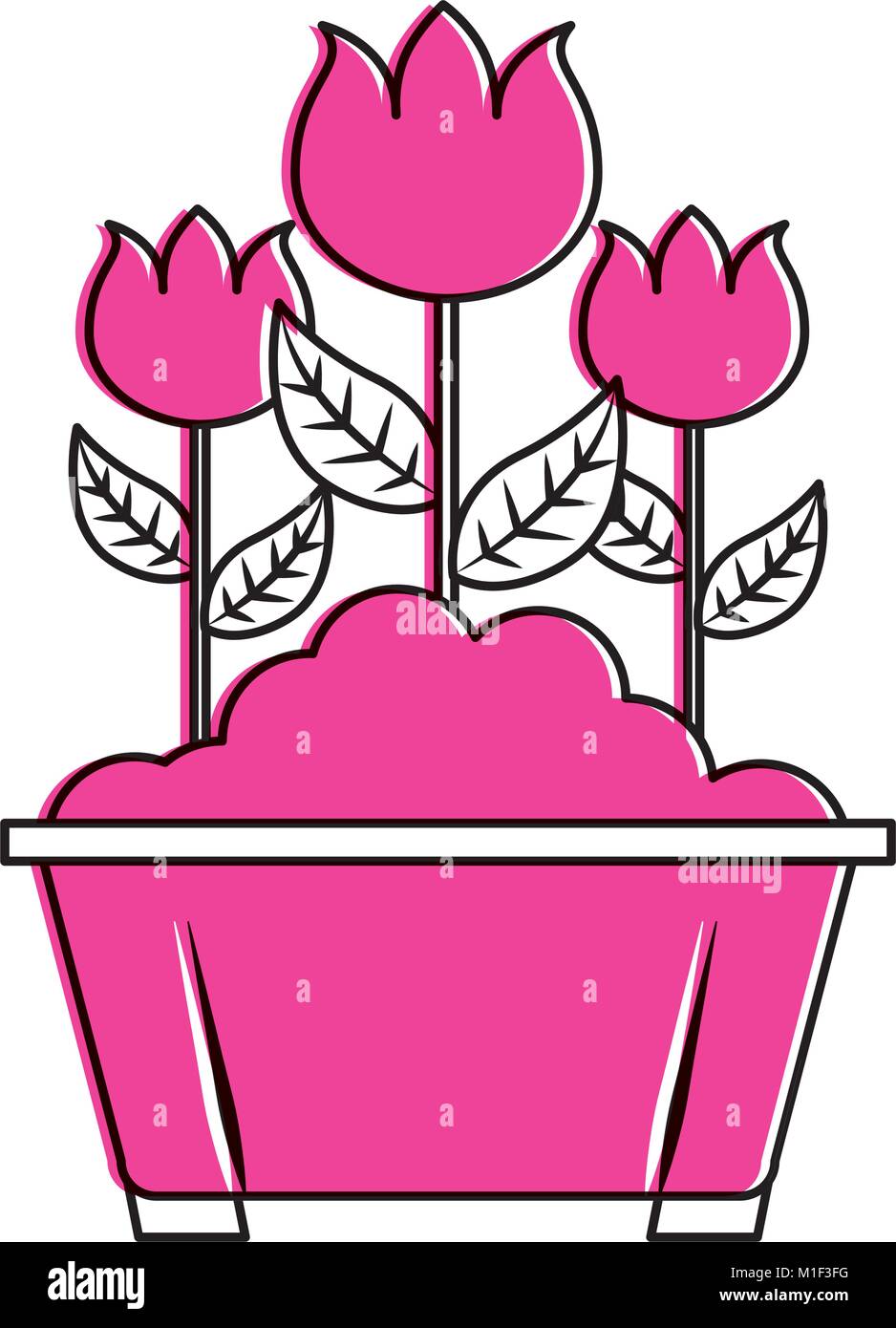 flowers in pot gardening spring decoration Stock Vector Image & Art - Alamy