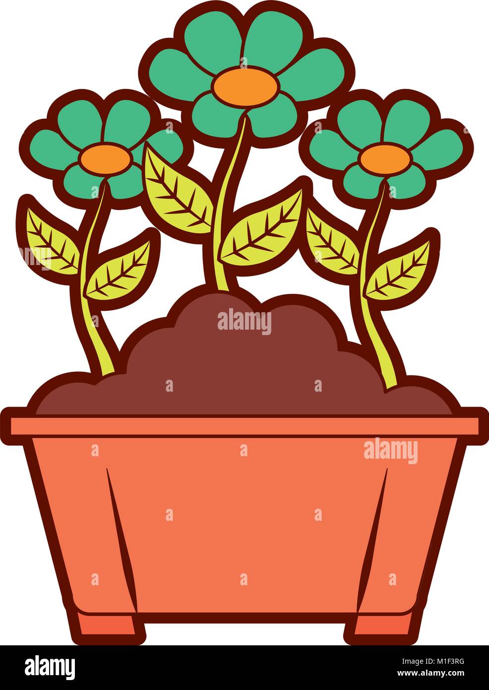 flowers in pot gardening spring decoration Stock Vector Image & Art - Alamy