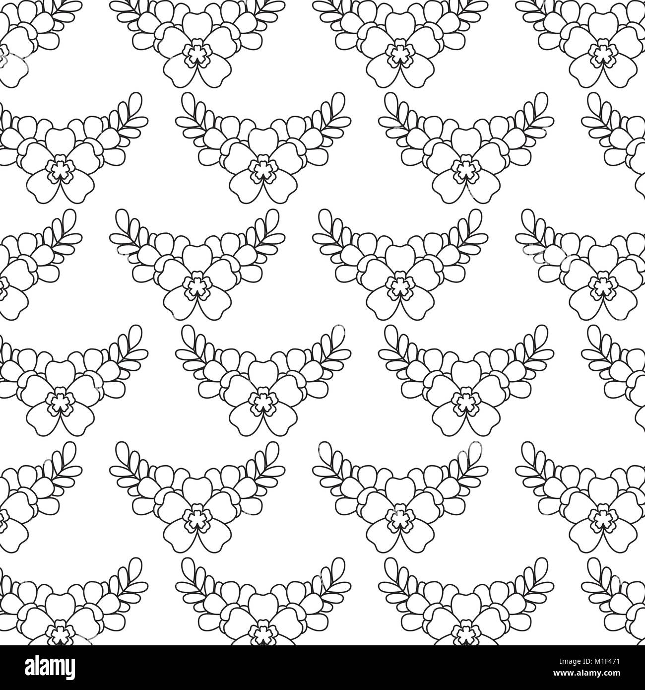 seamless pattern spring decoration flowers leaves Stock Vector Image ...
