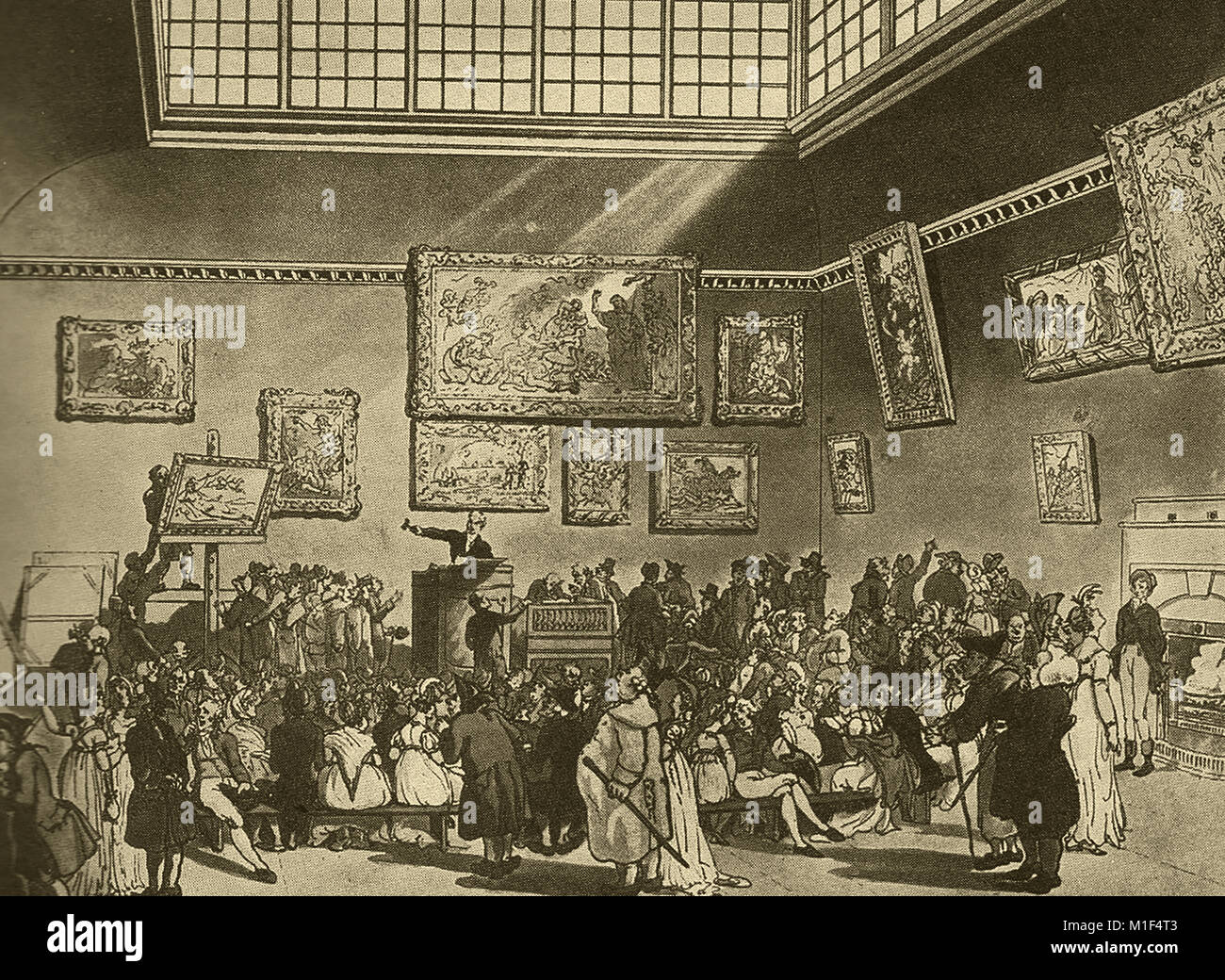 AUCTIONS - bidChristie's auction house, London 1808. ( Founded in 1766 by James Christie) Stock Photo