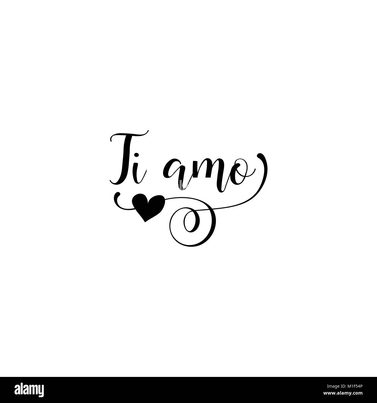 Ti Amo lettering. translate from italian: I love you. Phrase for  Valentine's day. Isolated on white background Stock Vector Image & Art -  Alamy