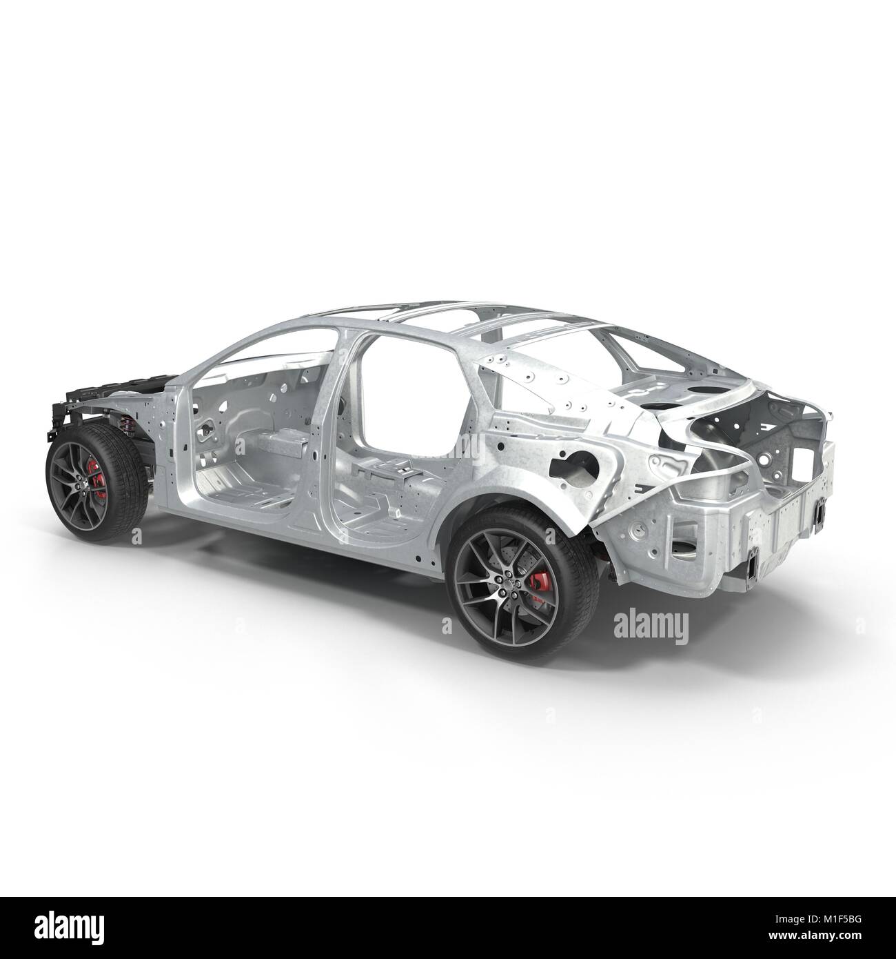 Car Frame With Chassis On White 3d Illustration Stock Photo Alamy