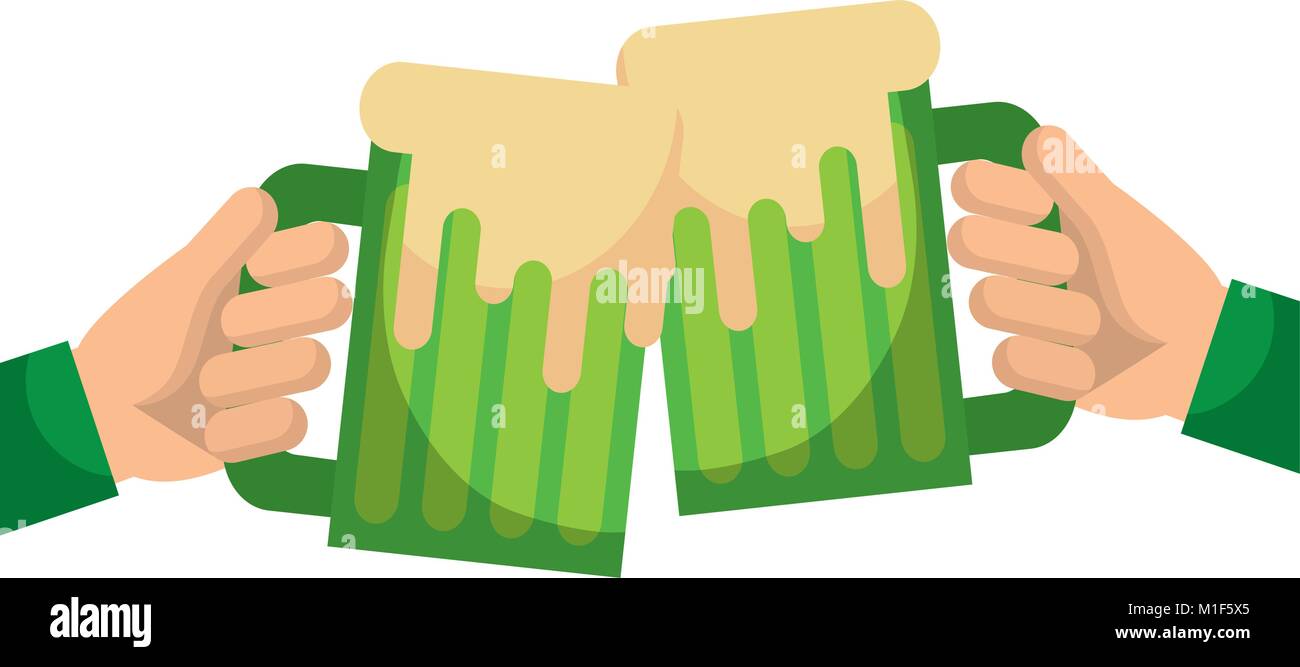 hands holding green beer mug foam Stock Vector Image & Art Alamy