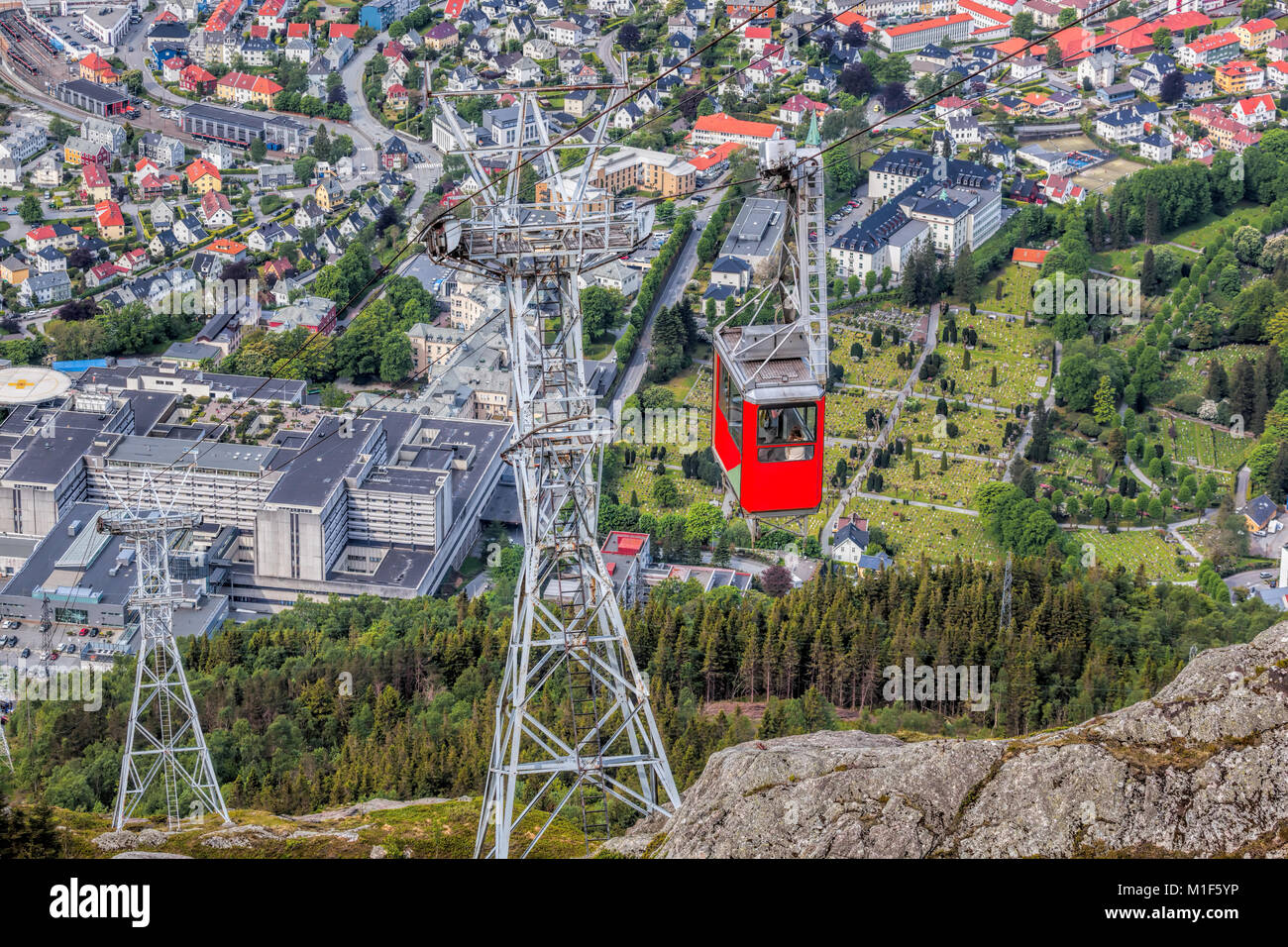 Ulriken cable railway in Bergen, Norway. Gorgeous views from the top of ...
