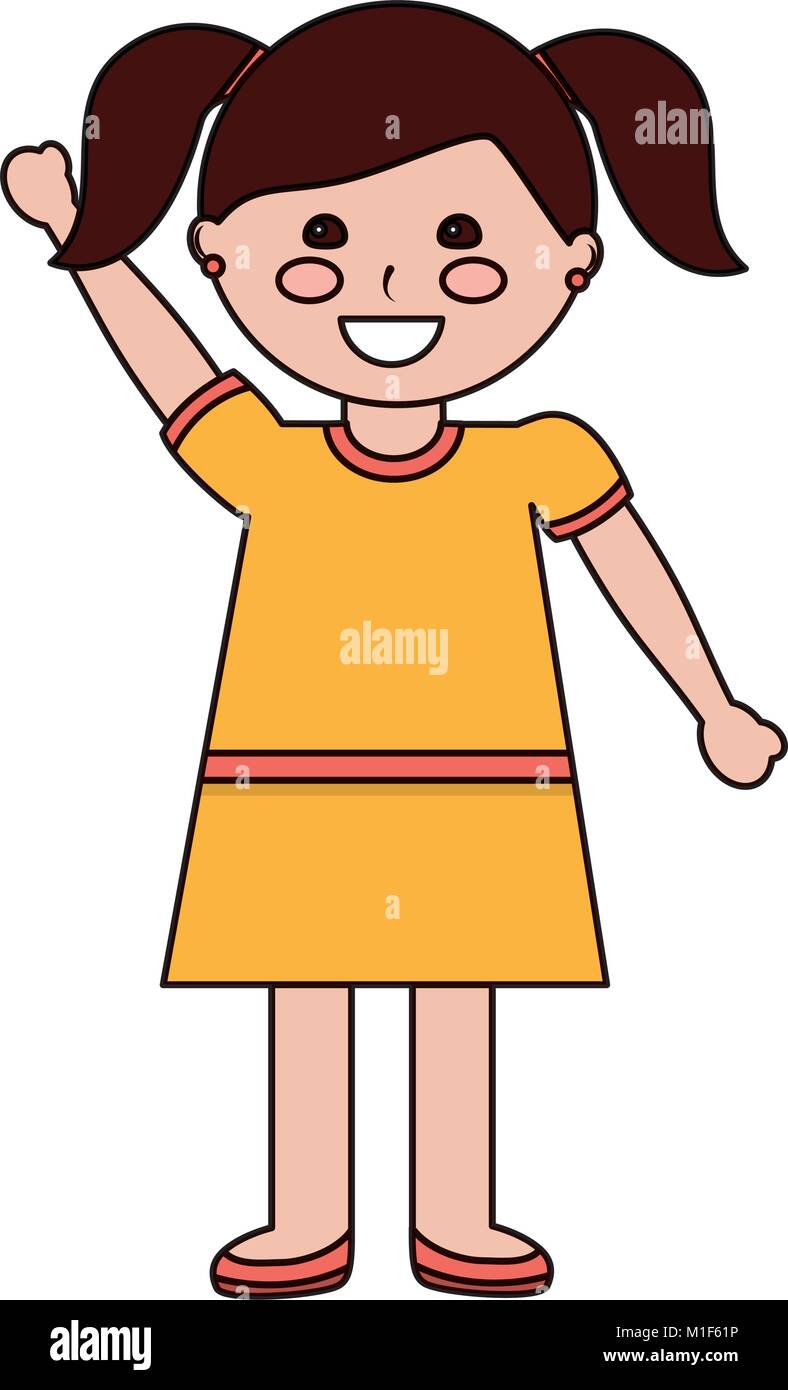 cute little girl happy character Stock Vector Image & Art - Alamy