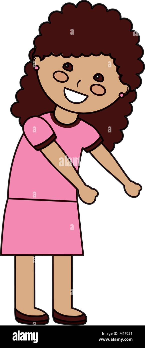 cute little girl happy character Stock Vector Image & Art - Alamy