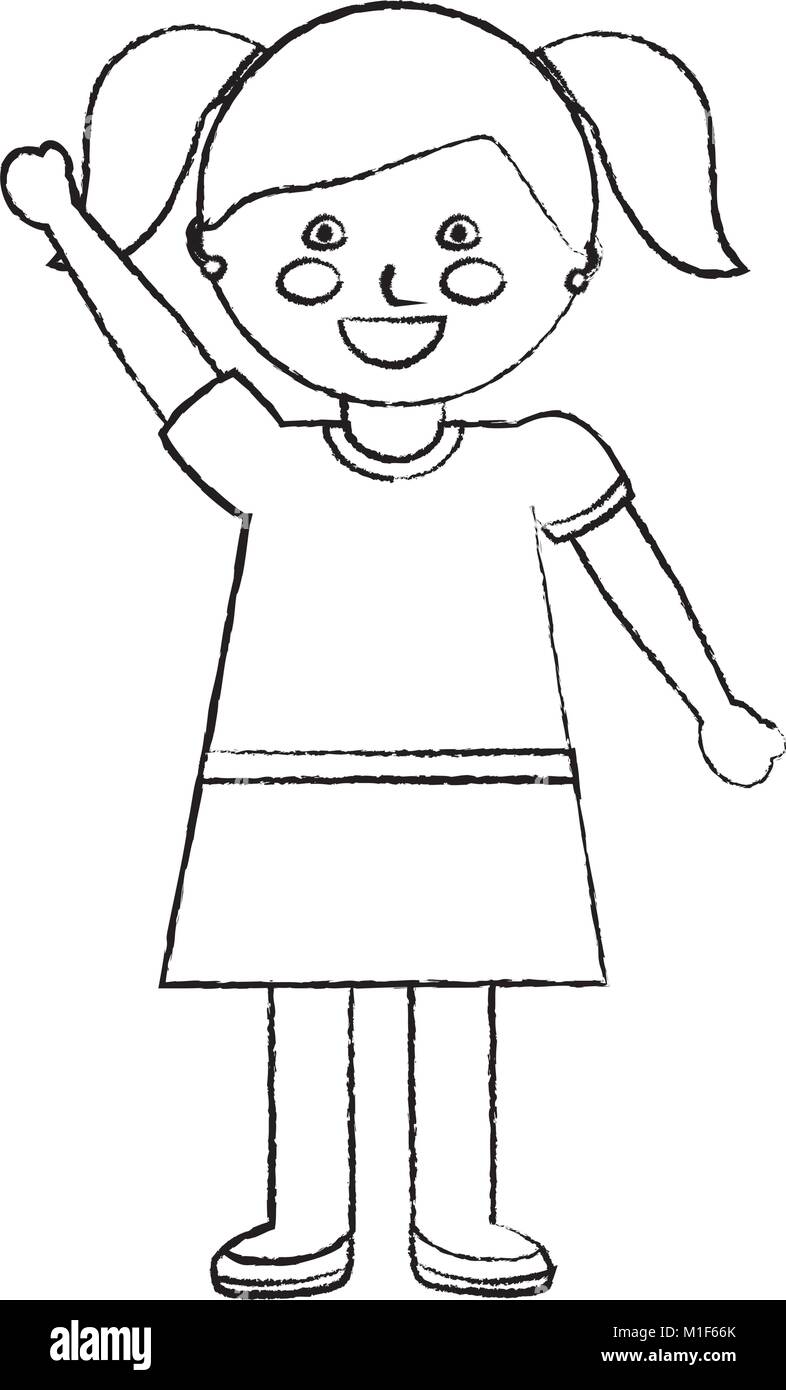 cute little girl happy character Stock Vector Image & Art - Alamy
