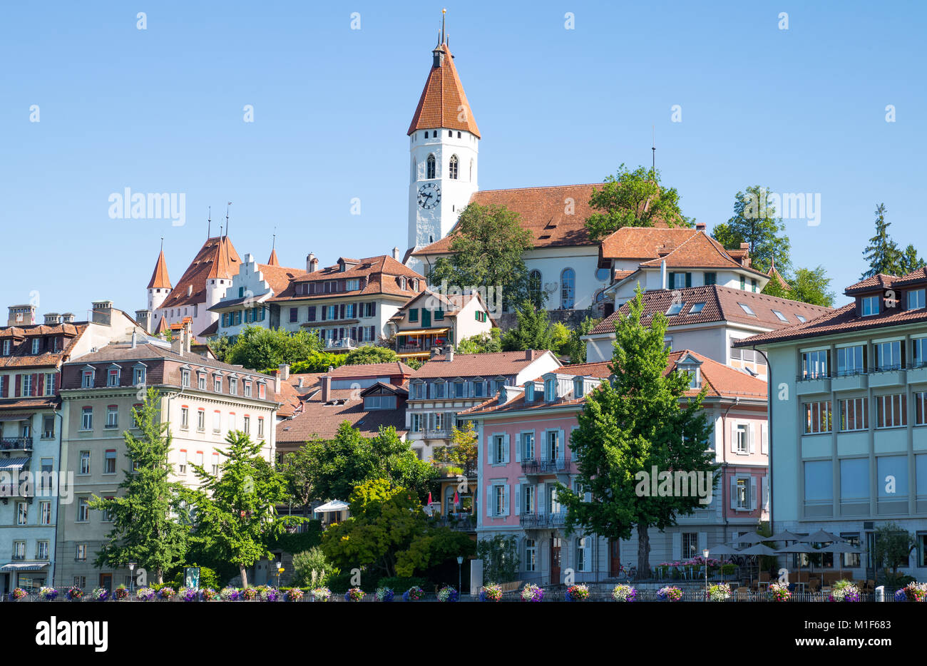 Thun, Switzerland, The old country center seen from the Aare river Stock  Photo - Alamy