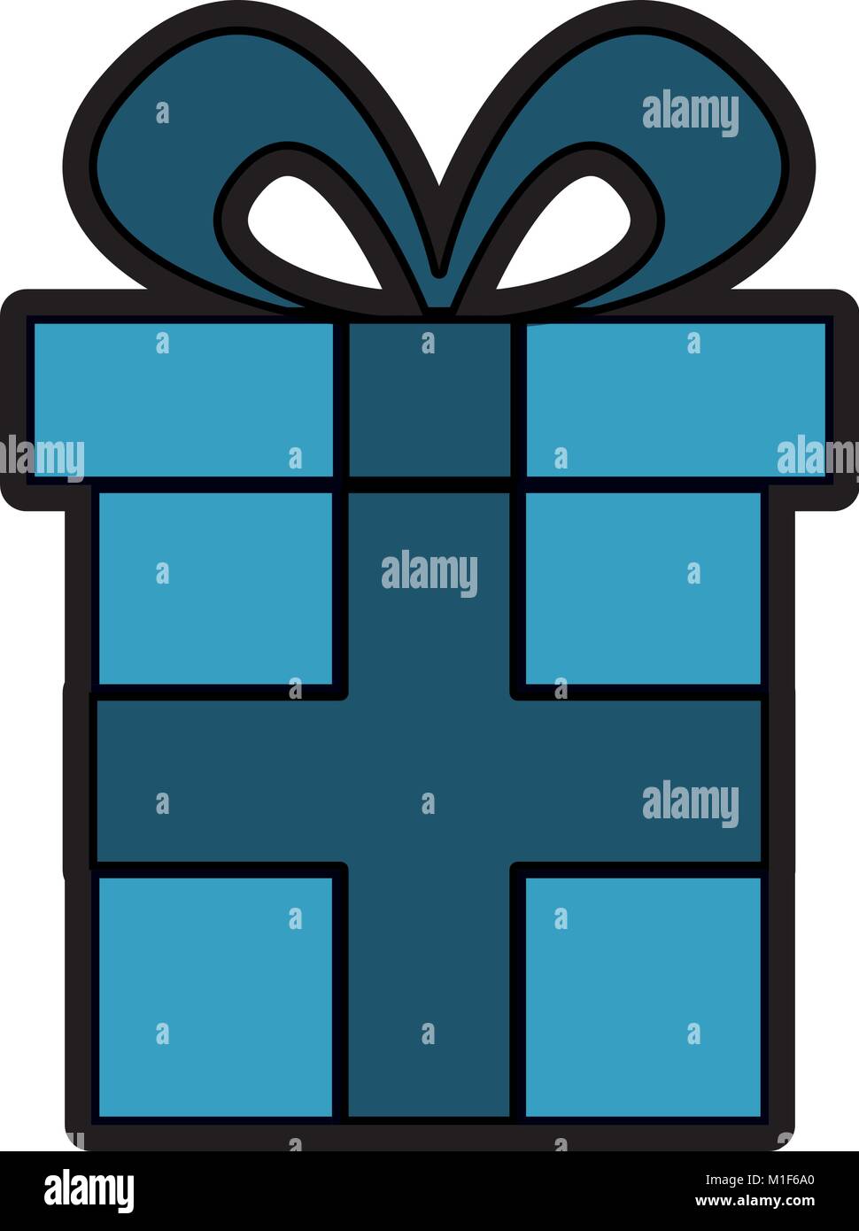 cute gift box wrapped ribbon bow Stock Vector Image & Art - Alamy