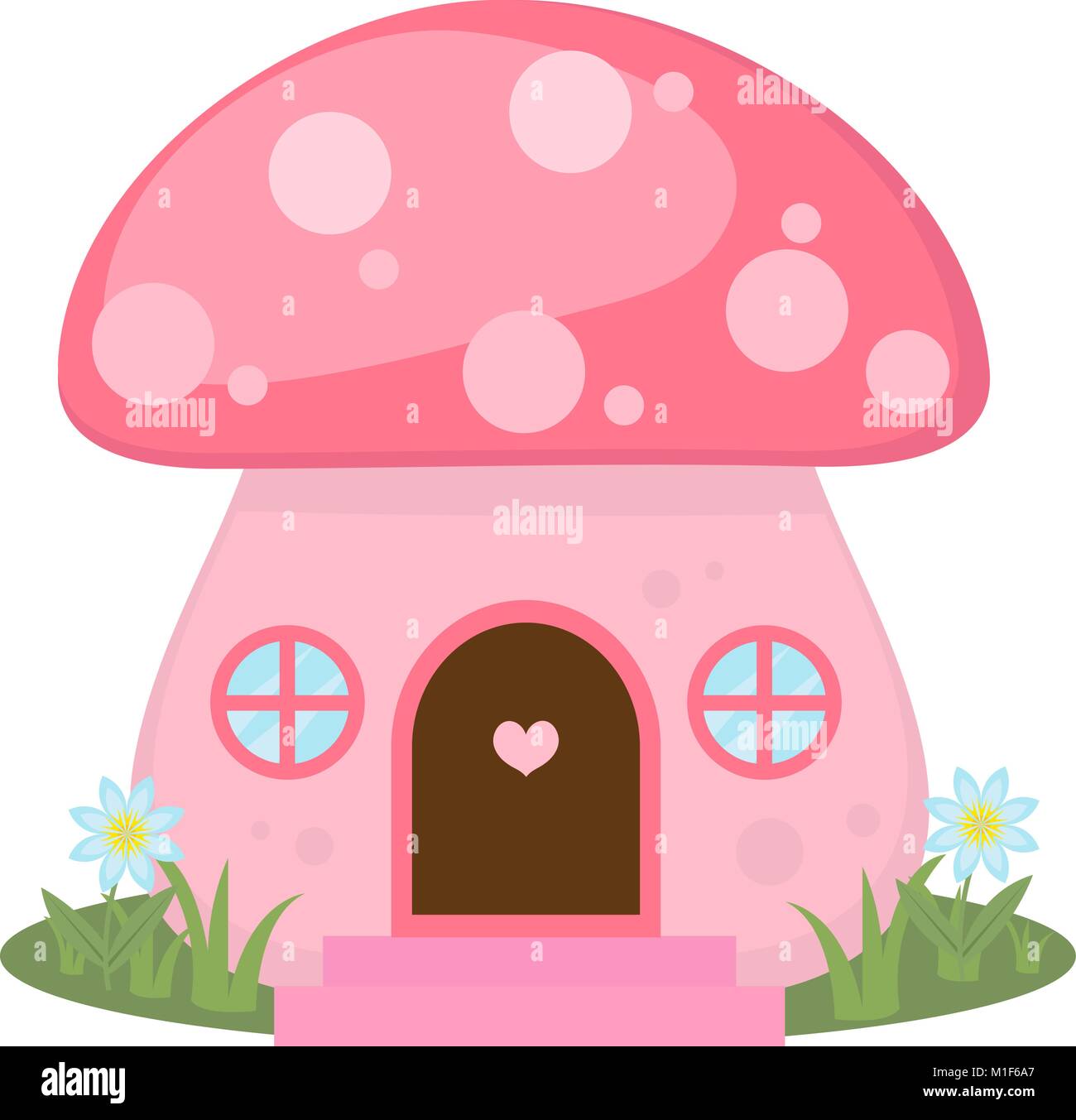 Mushroom house icon, cartoon style. Isolated on white background. Vector illustration. Stock Vector