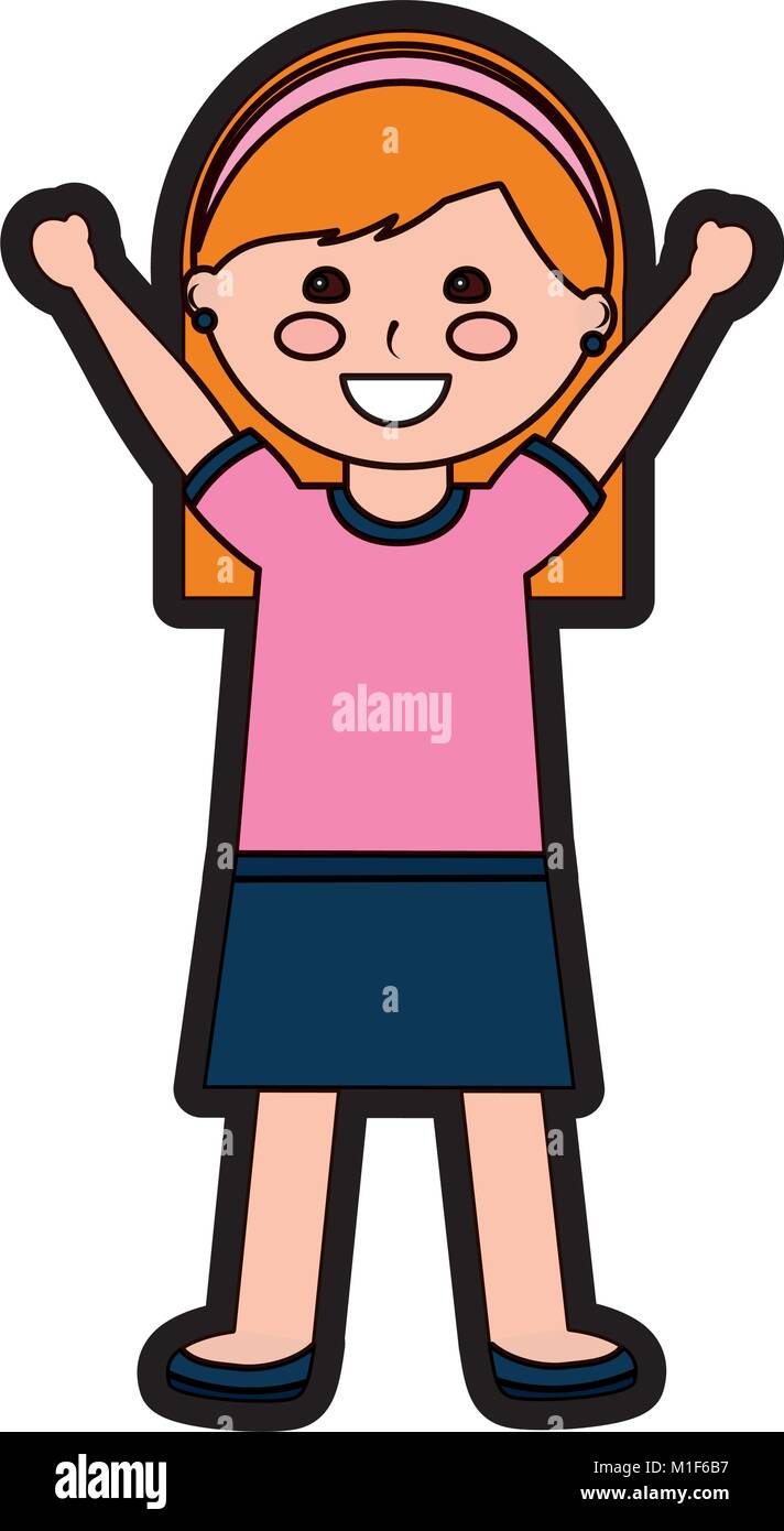 cute little girl happy character Stock Vector Image & Art - Alamy